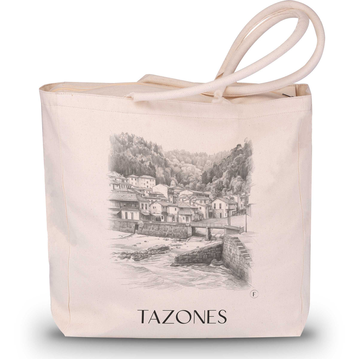 Tazones Shopping Tasche - Spanien - Spanien Tote Bag - Einkaufstasche im Zeichnung Stil - favplace