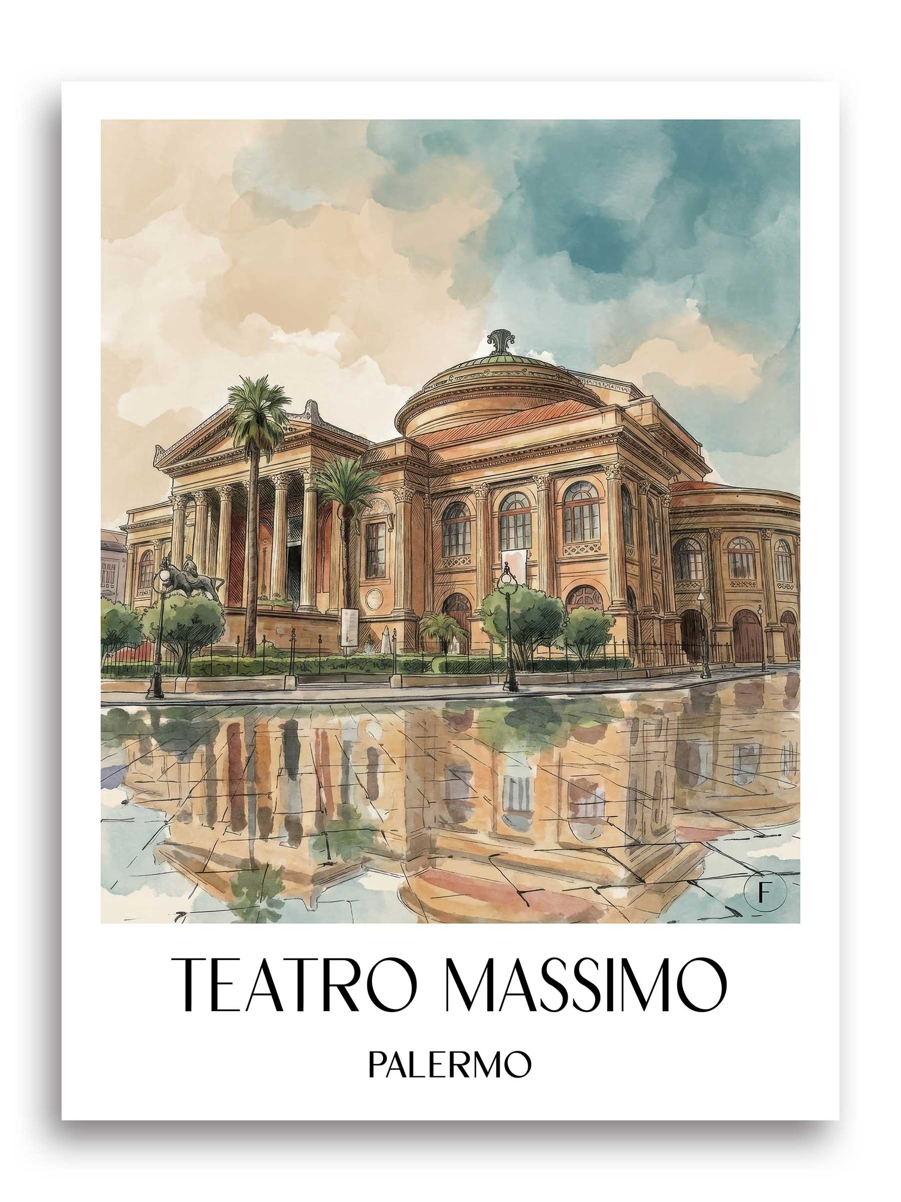 teatro-massimo-palermo-italien-poster-aquarell