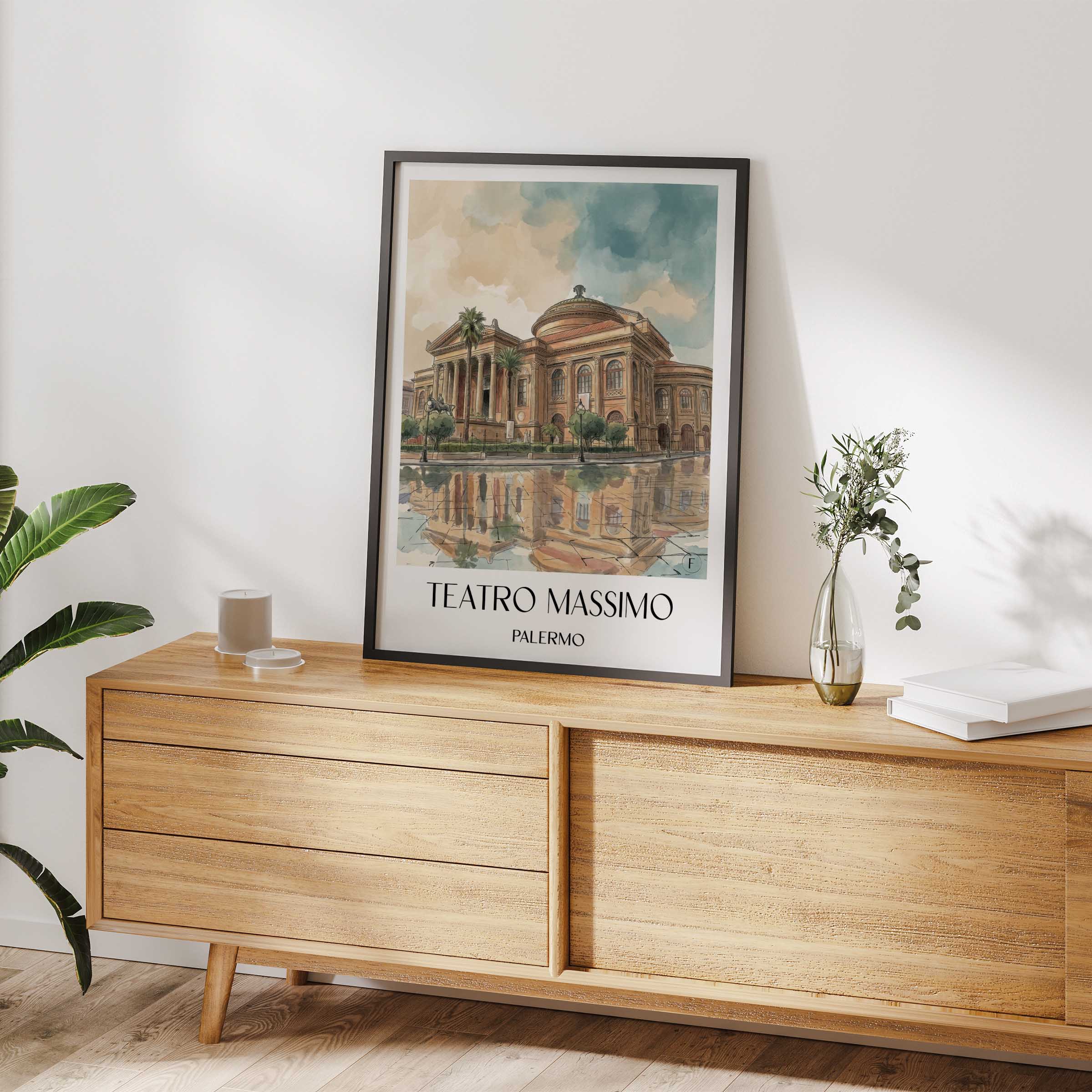 teatro-massimo-palermo-italien-poster-aquarell