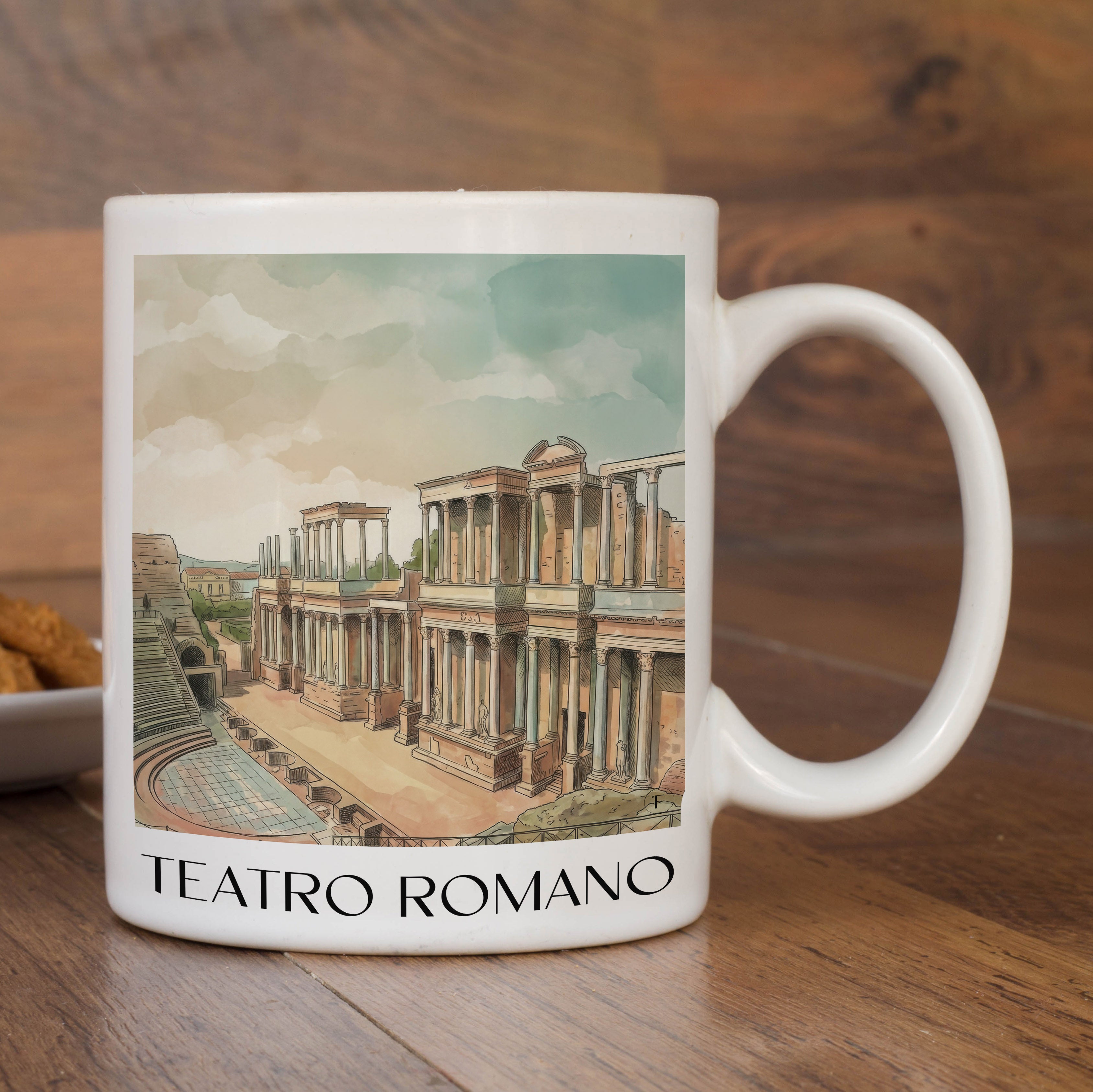 teatro-romano-mérída-spanien-kaffeebecher-aquarell