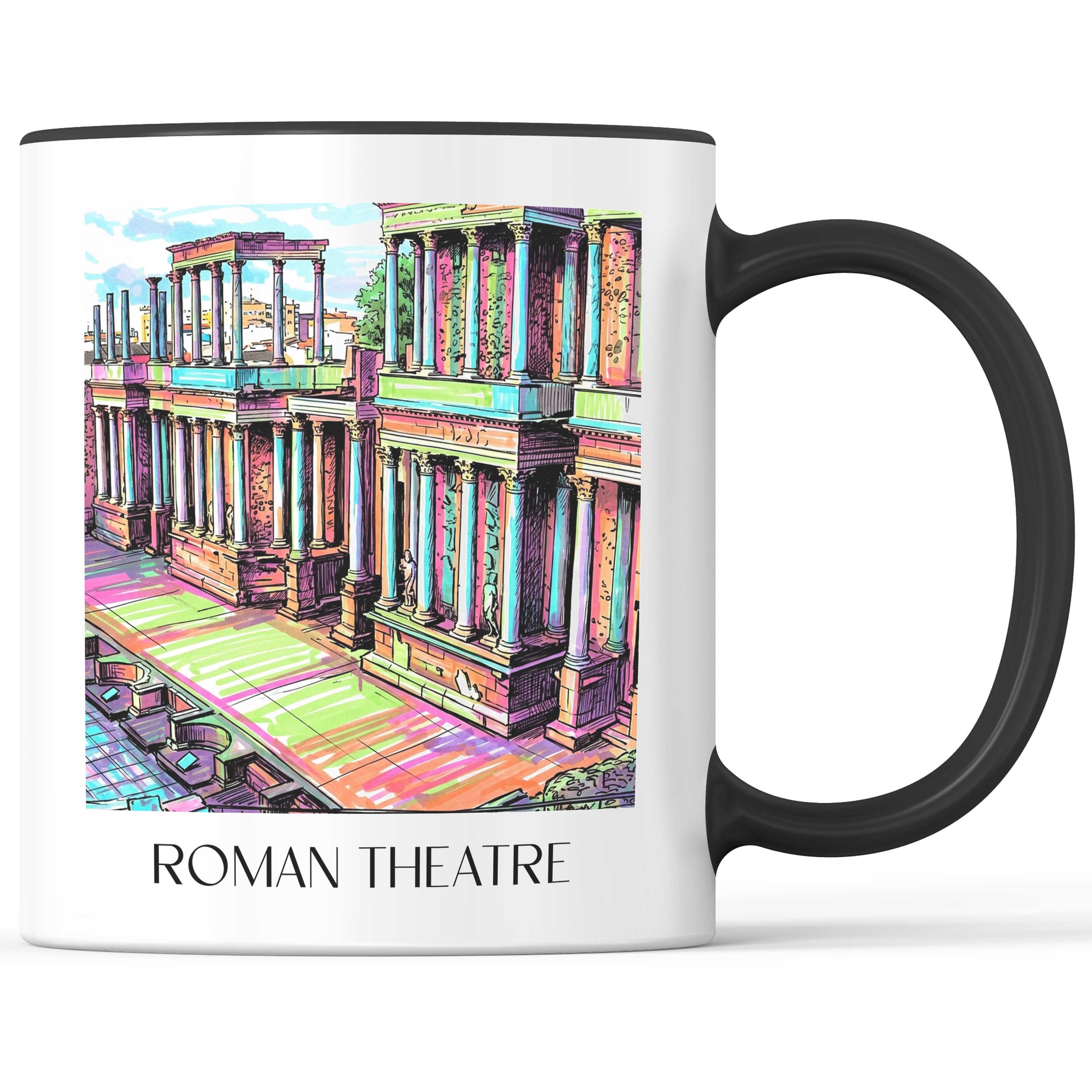 Teatro Romano Kaffeebecher - Mérída - Spanien Becher - Kaffeetasse im Tag Graffiti Stil - favplace