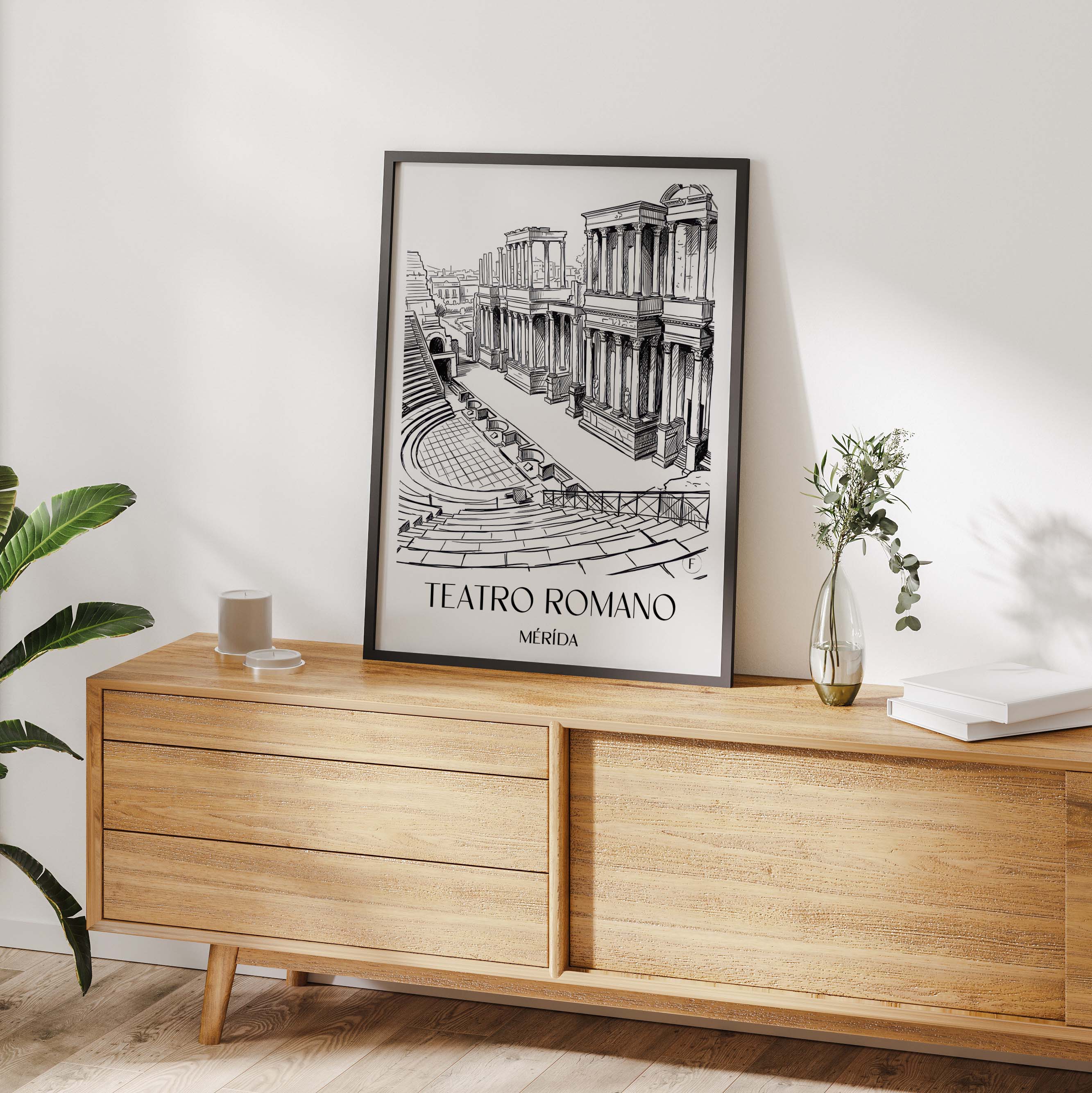 teatro-romano-mérída-spanien-poster-skizze