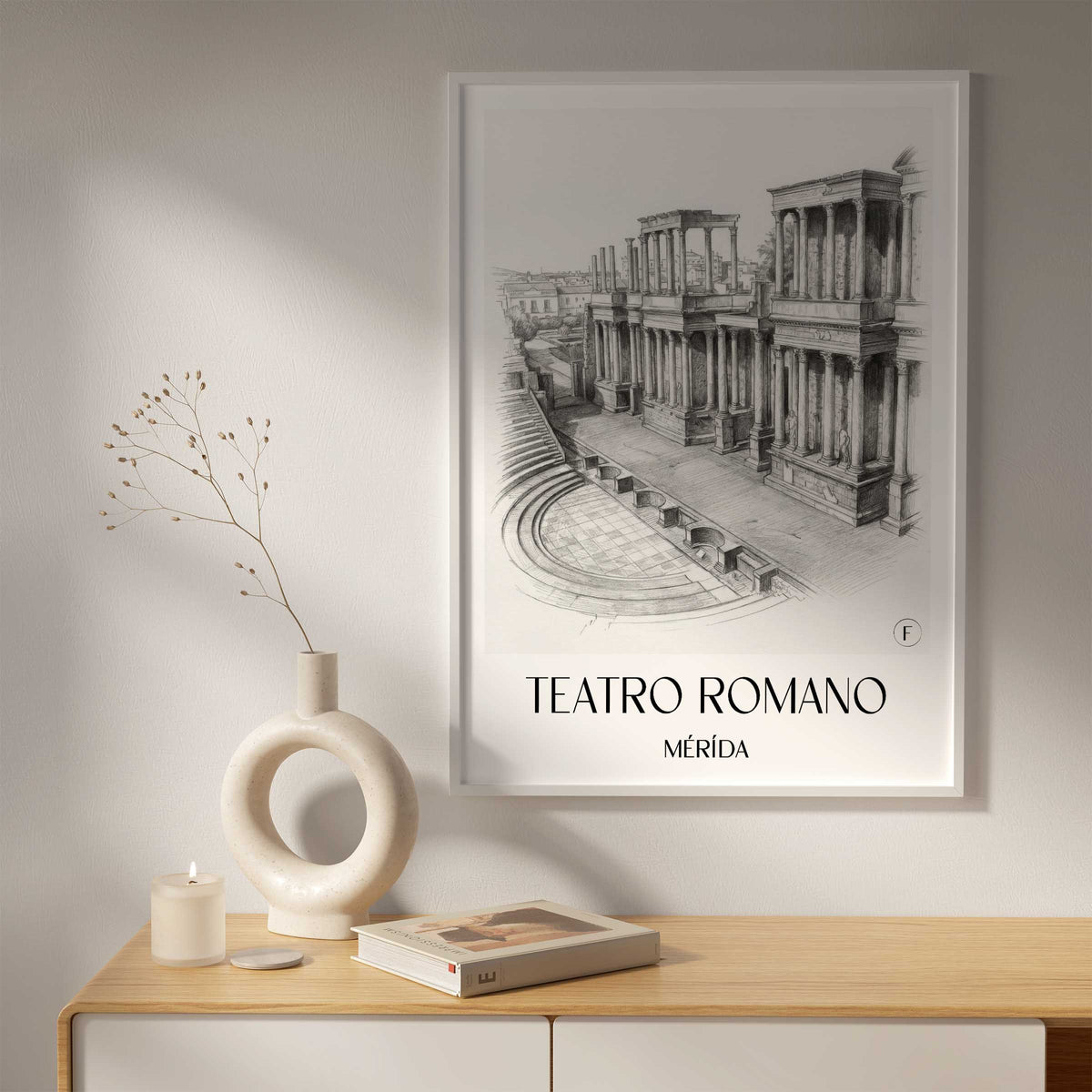 teatro-romano-mérída-spanien-poster-bleistift-zeichnung-drawing