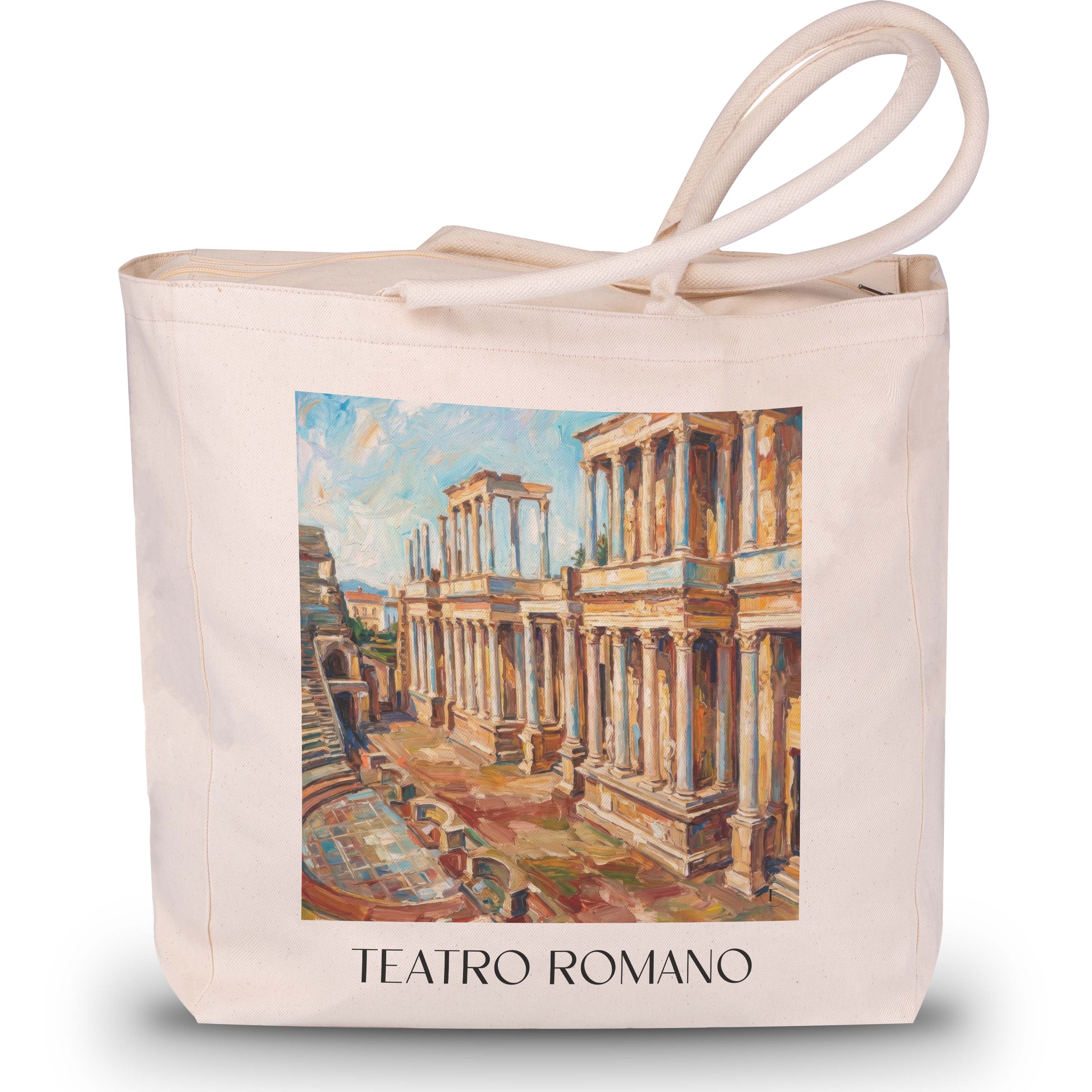 teatro-romano-mérída-spanien-einkaufstasche-oil-painting-oelgemaelde