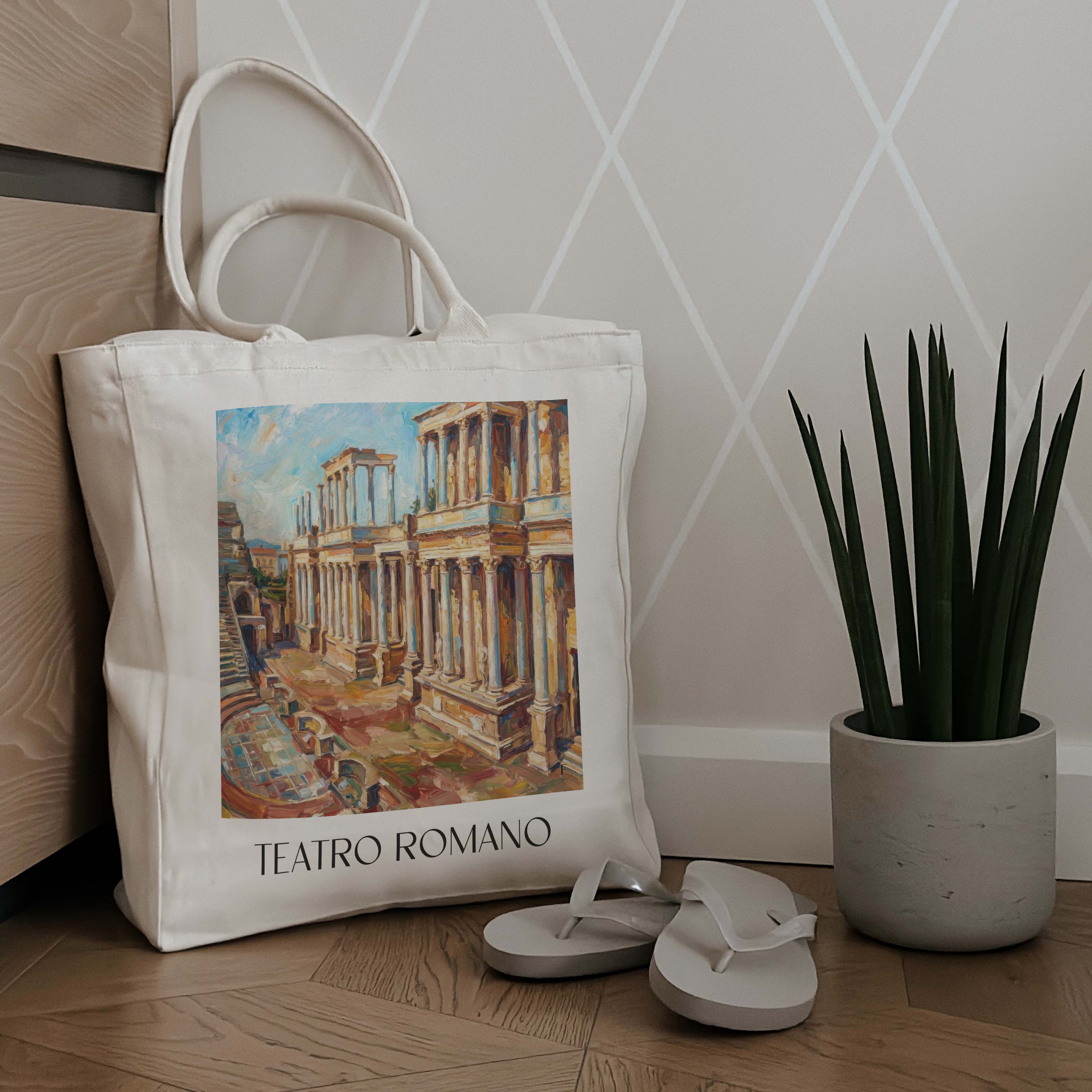 teatro-romano-mérída-spanien-einkaufstasche-oil-painting-oelgemaelde
