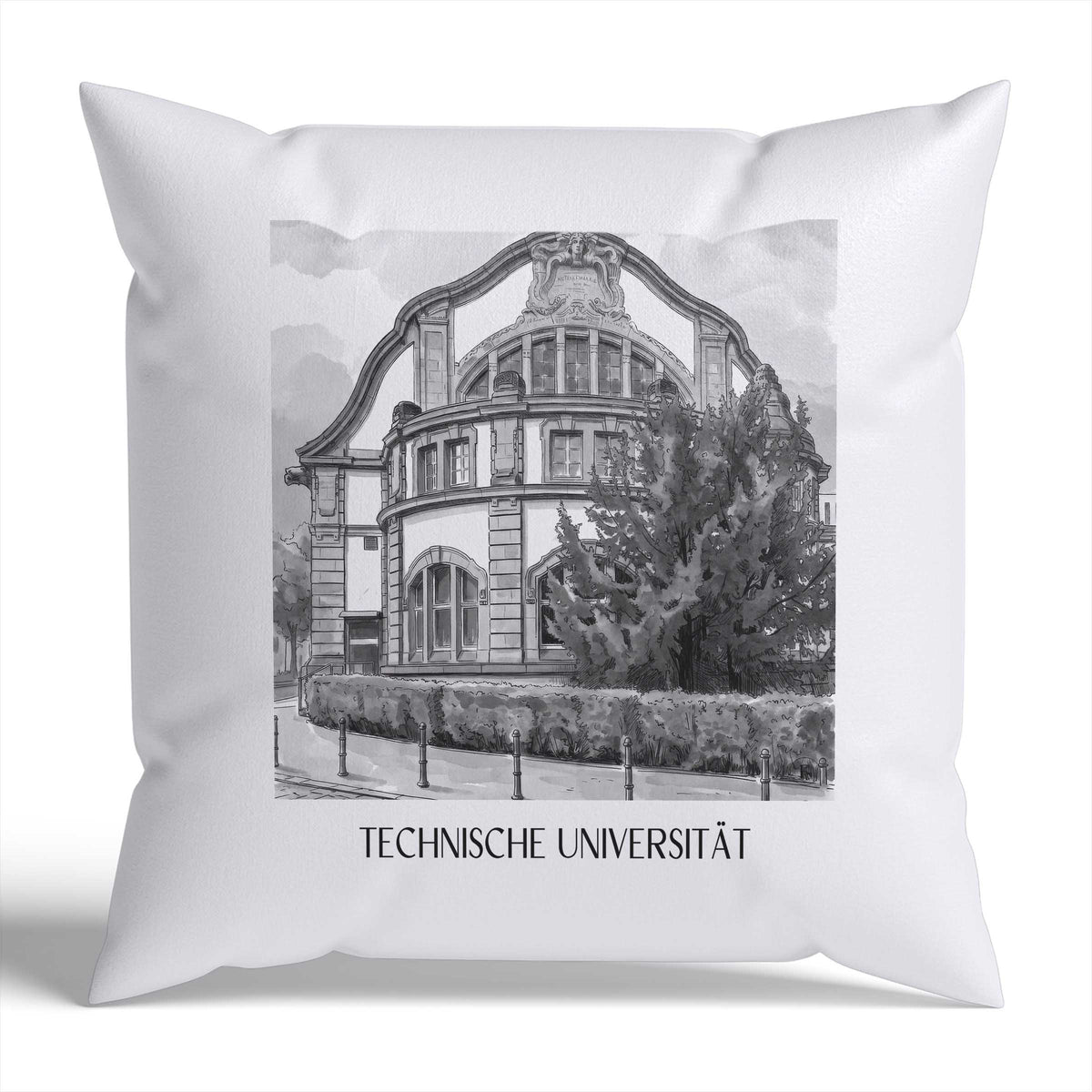 technische-universität-darmstadt-deutschland-kissenbezug-aquarell-schwarz-weiss