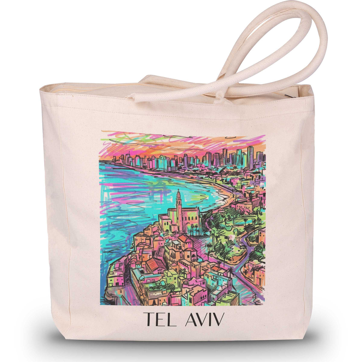 Tel Aviv - Israel Tote Bag - Einkaufstasche im Tag Graffiti Stil - favplace