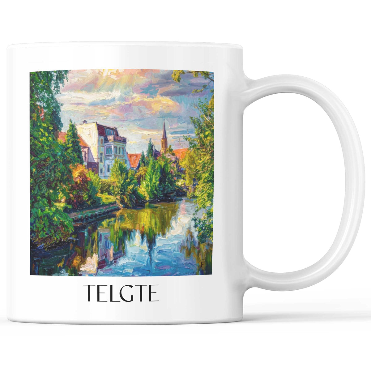 Telgte Kaffeebecher - Münsterland - Deutschland Becher - Kaffeetasse im Ölgemälde Stil - favplace
