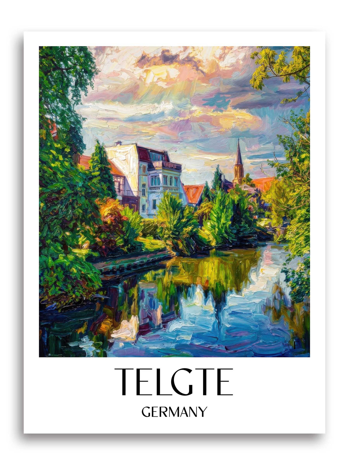 Telgte Poster - Münsterland - Deutschland Kunstdruck - Ölgemälde von A4 bis A1 - favplace