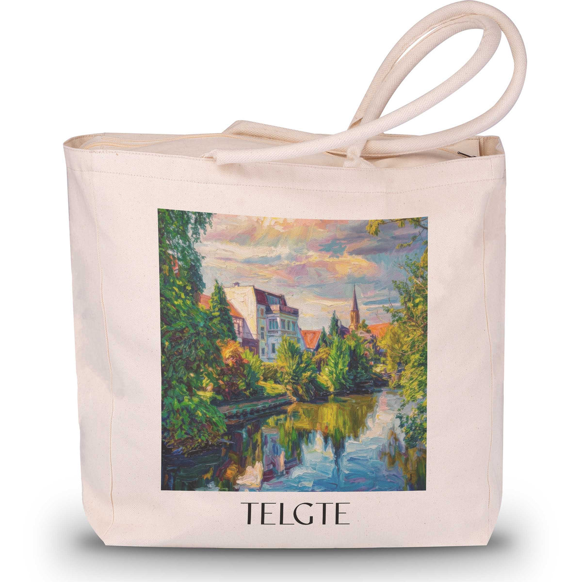 telgte-münsterland-deutschland-einkaufstasche-oil-painting-oelgemaelde