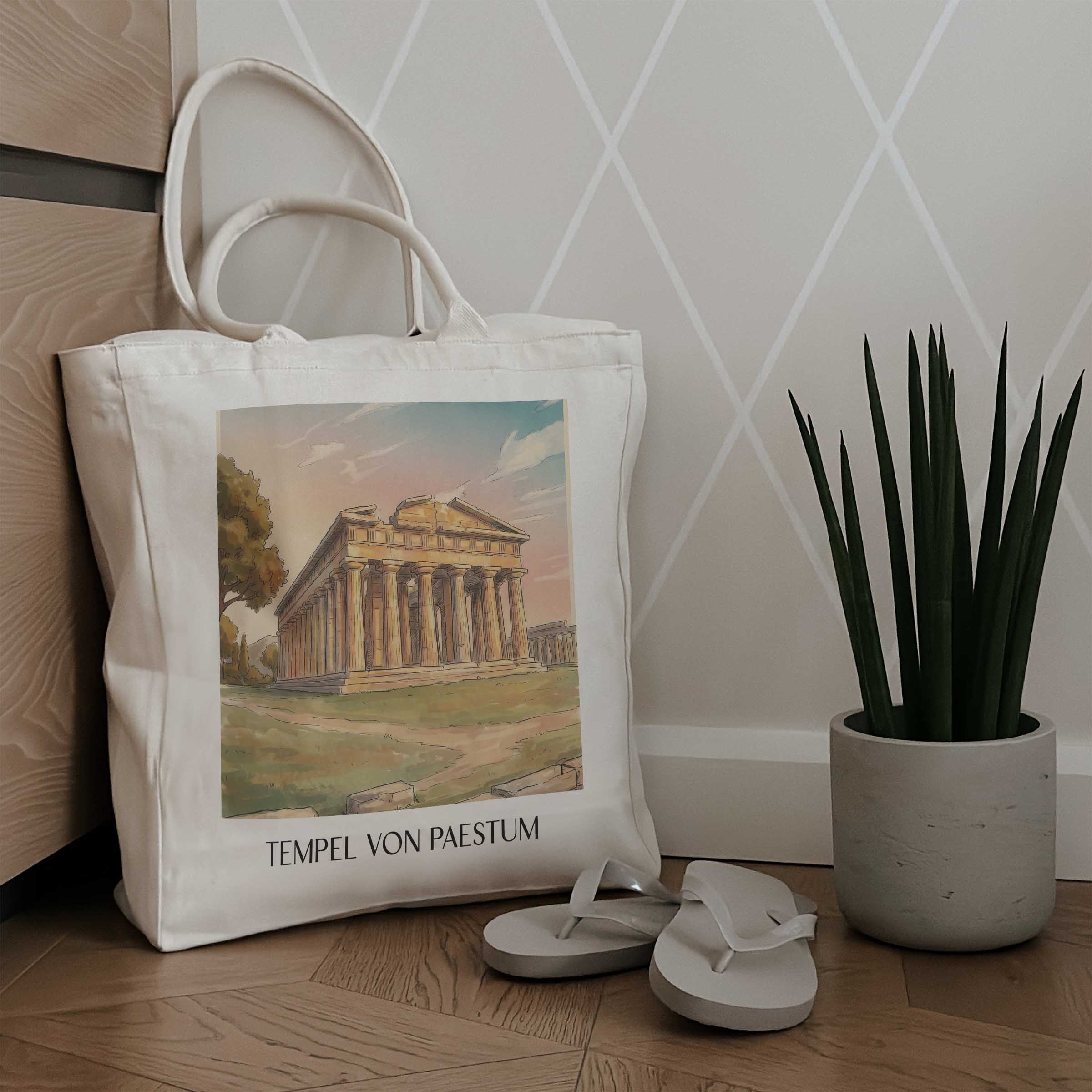 tempel-von-paestum-kampanien-italien-einkaufstasche-aquarell