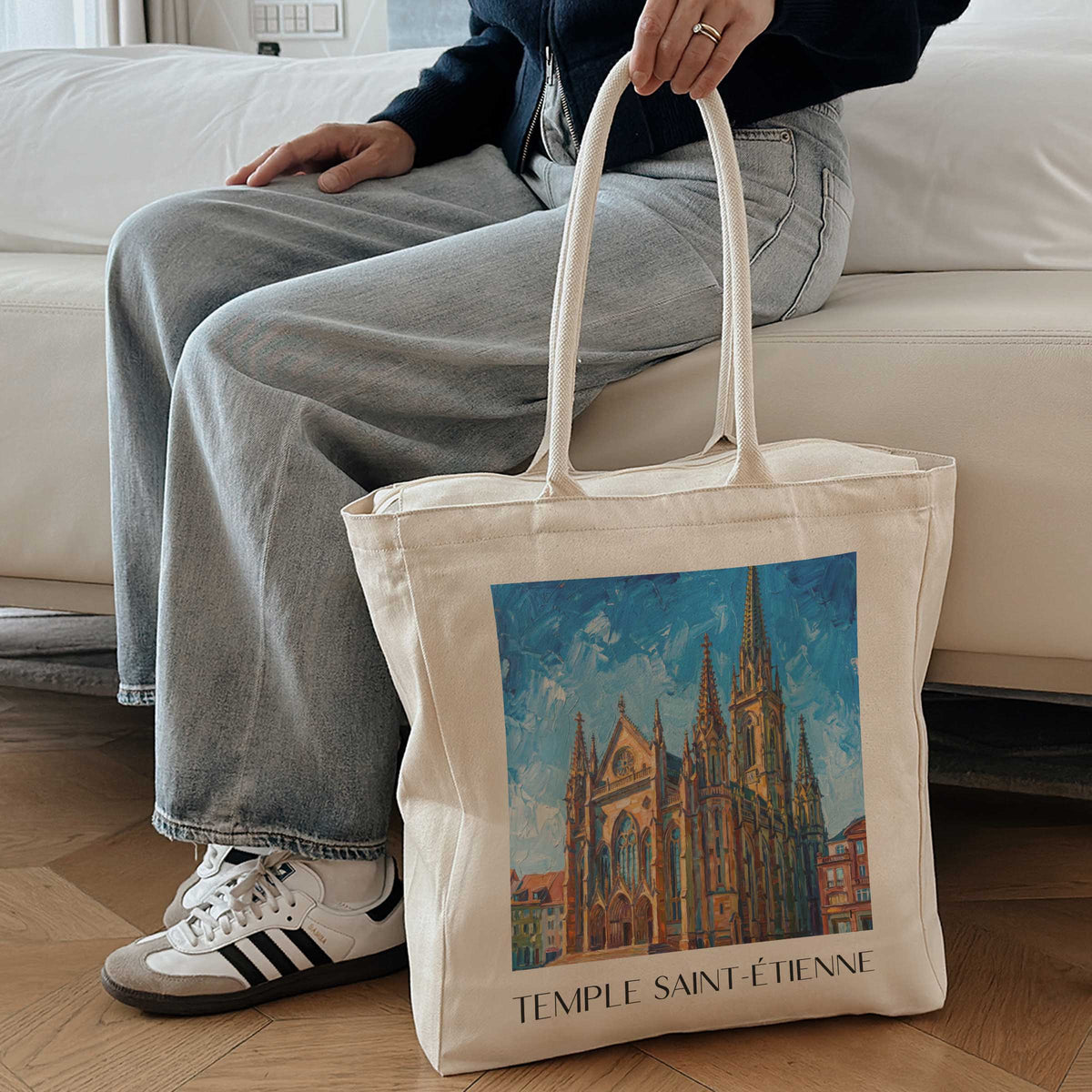 temple-saint-étienne-mulhouse-frankreich-einkaufstasche-oil-painting-oelgemaelde
