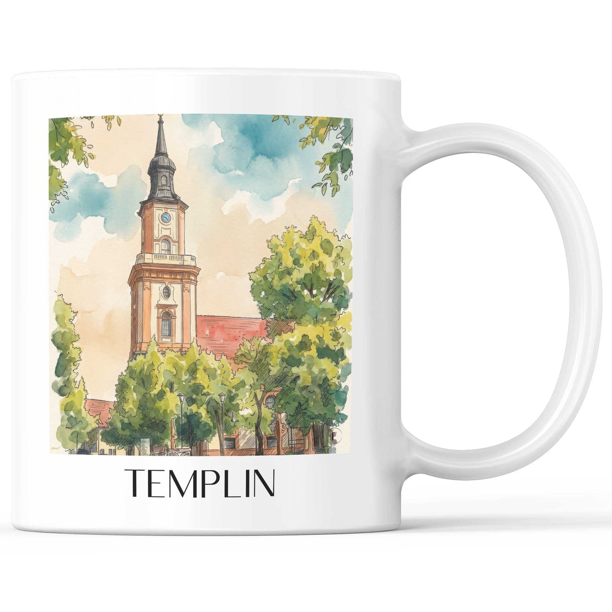 Templin Kaffeebecher - Uckermark - Deutschland Becher - Kaffeetasse im Aquarell Stil - favplace