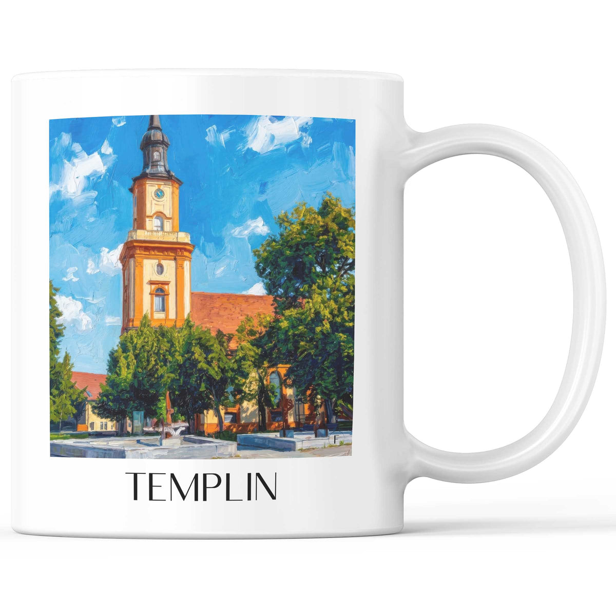 Templin Kaffeebecher - Uckermark - Deutschland Becher - Kaffeetasse im Ölgemälde Stil - favplace