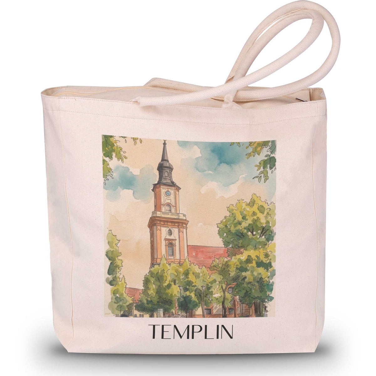 templin-uckermark-deutschland-einkaufstasche-aquarell