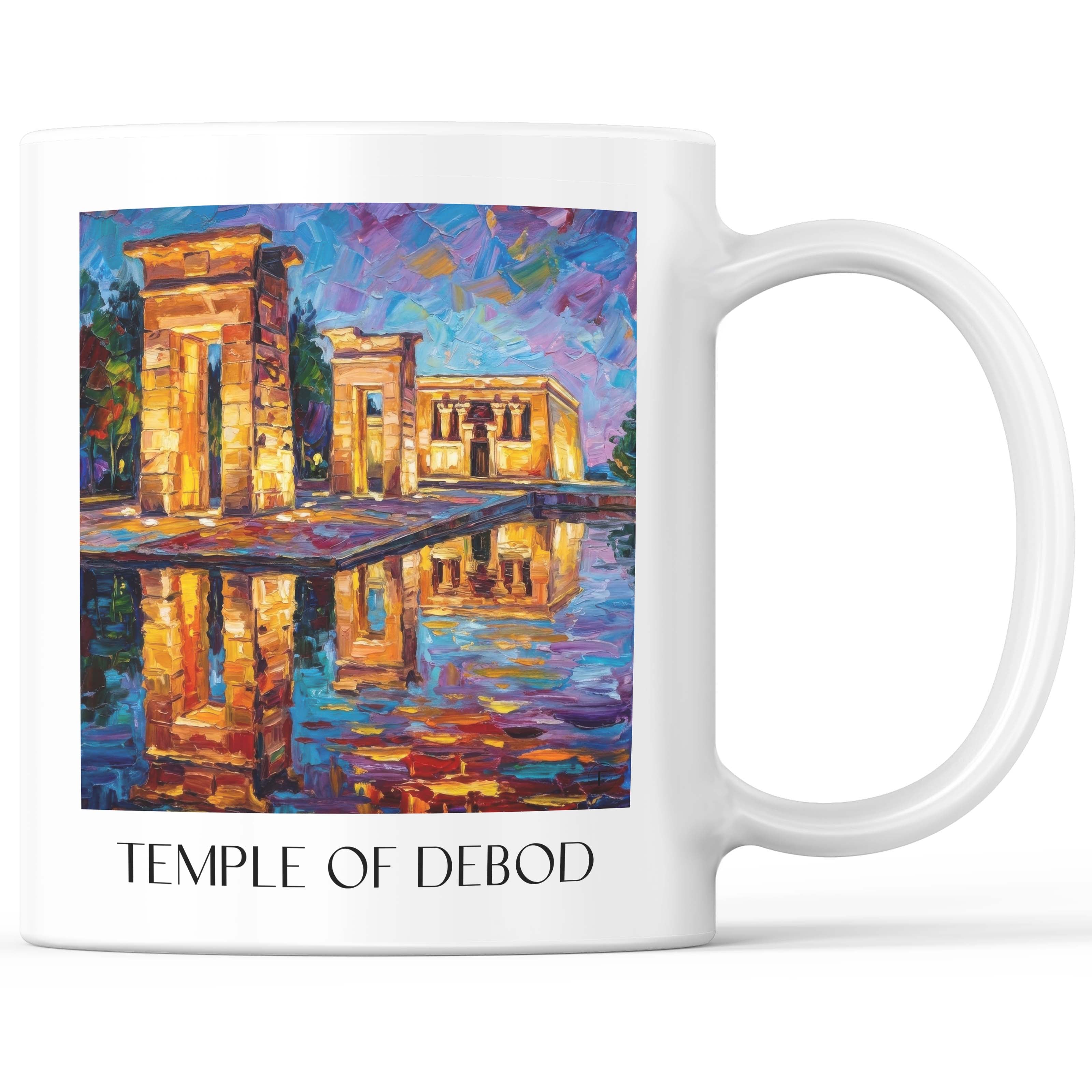 Templo de Debod Kaffeebecher - Madrid - Spanien Becher - Kaffeetasse im Ölgemälde Stil - favplace