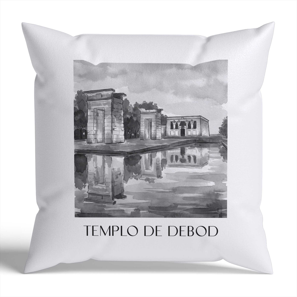 templo-de-debod-madrid-spanien-kissenbezug-aquarell-schwarz-weiss