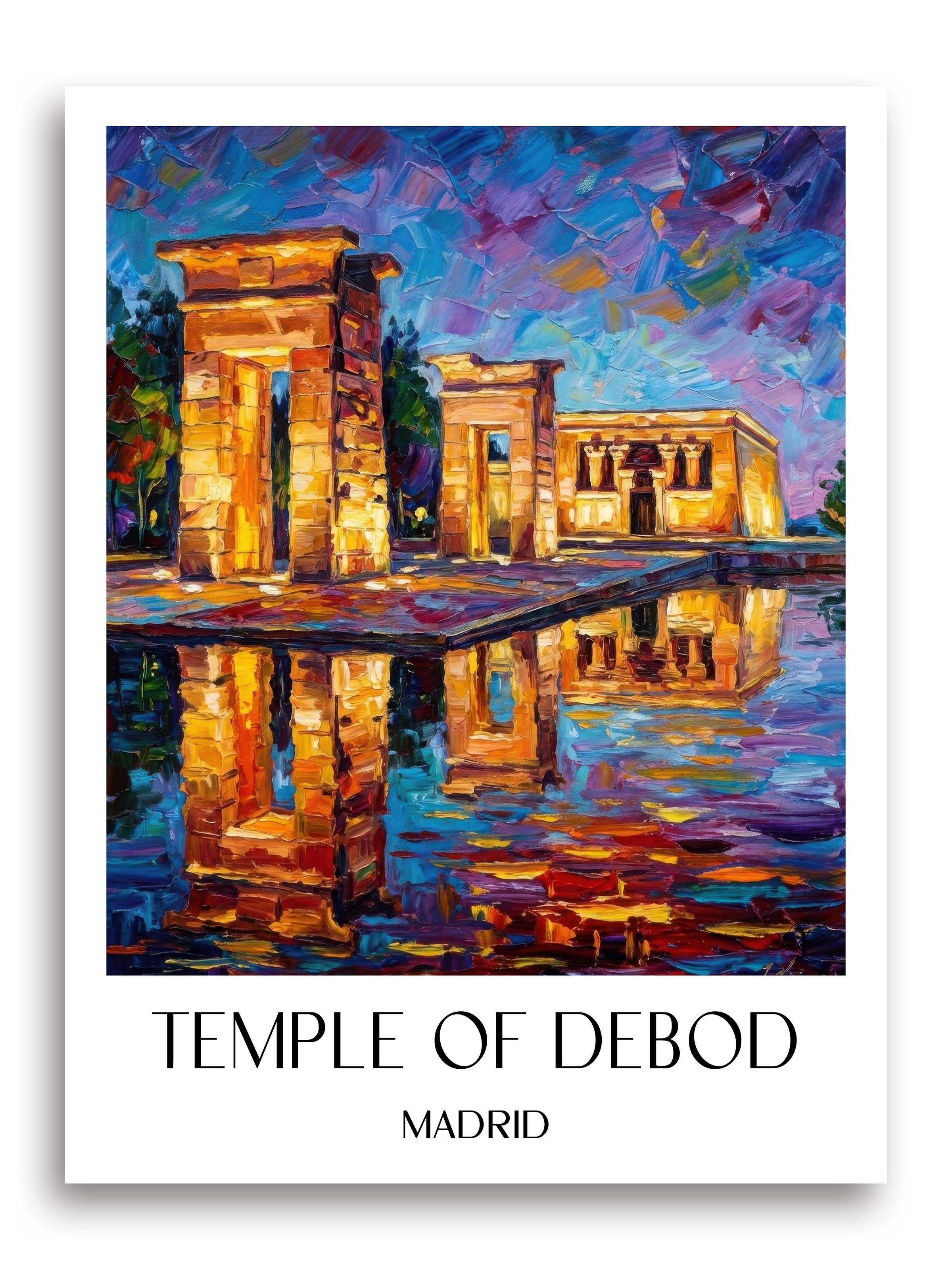 Templo de Debod Poster - Madrid - Spanien Kunstdruck - Ölgemälde von A4 bis A1 - favplace