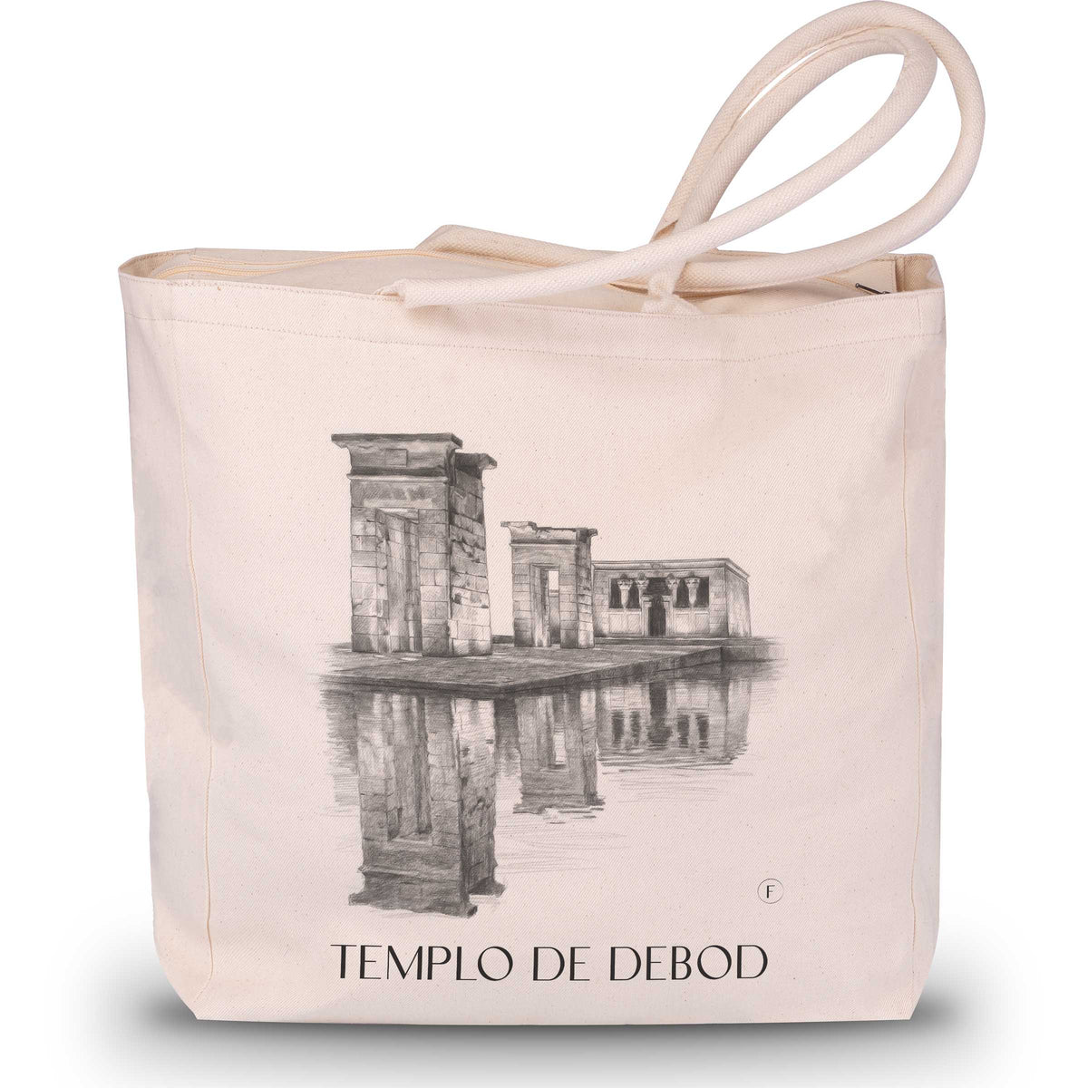 Templo de Debod Shopping Tasche - Madrid - Spanien Tote Bag - Einkaufstasche im Zeichnung Stil - favplace