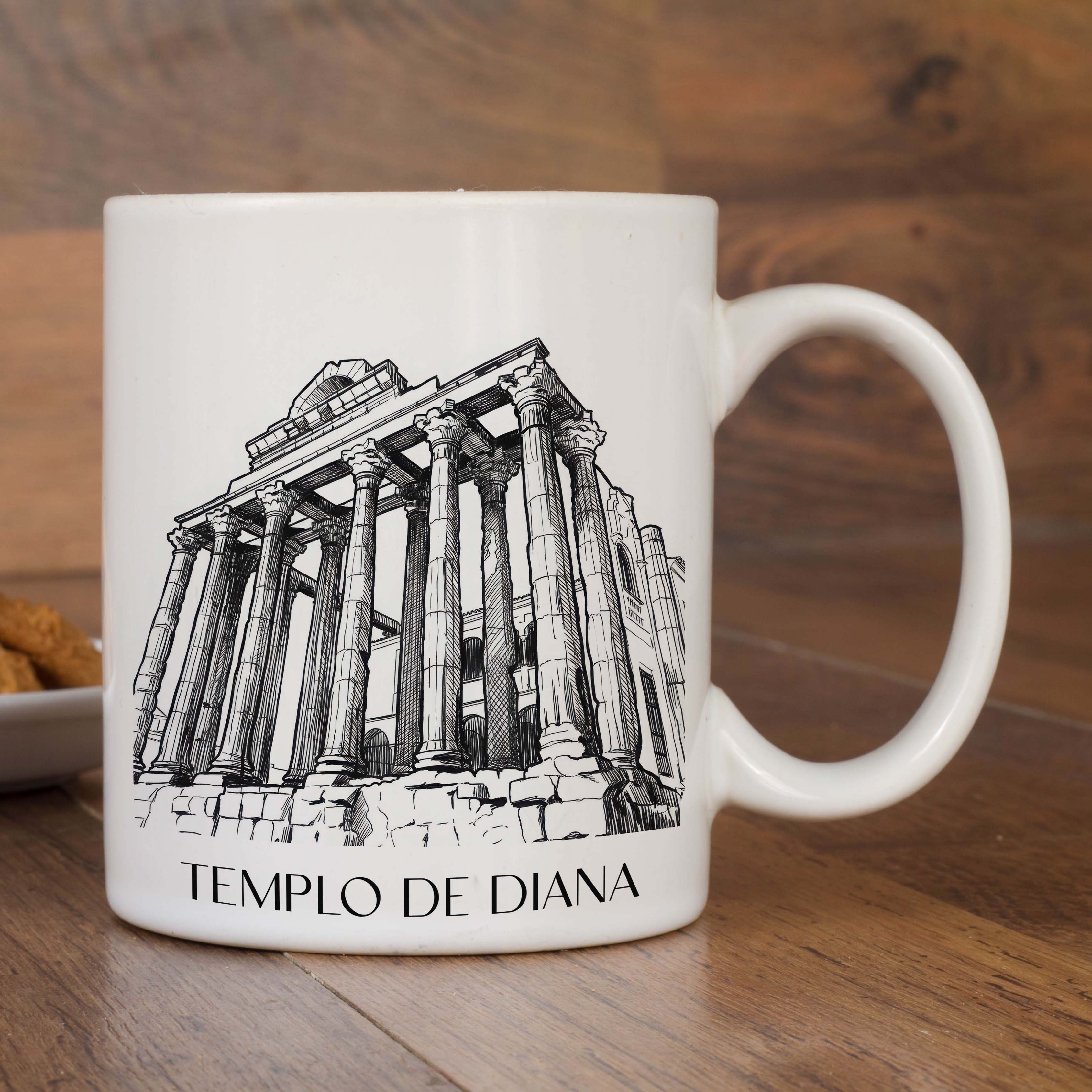 templo-de-diana-mérída-spanien-kaffeebecher-skizze