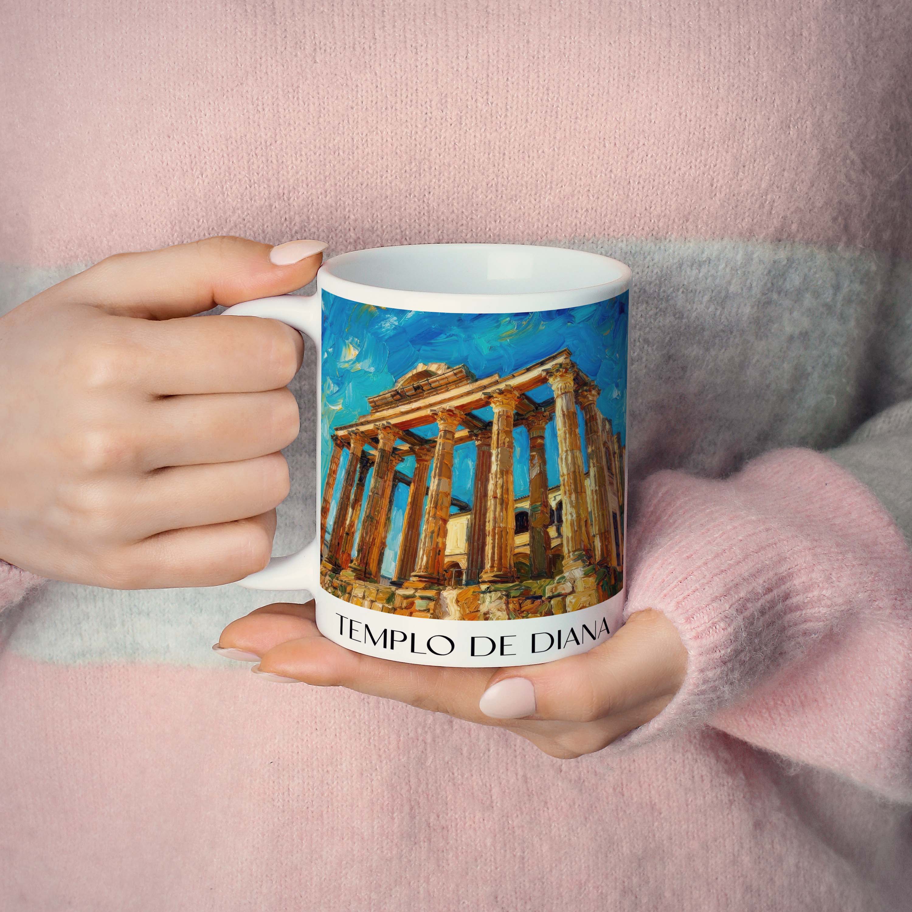 templo-de-diana-mérída-spanien-kaffeebecher-oil-painting-oelgemaelde