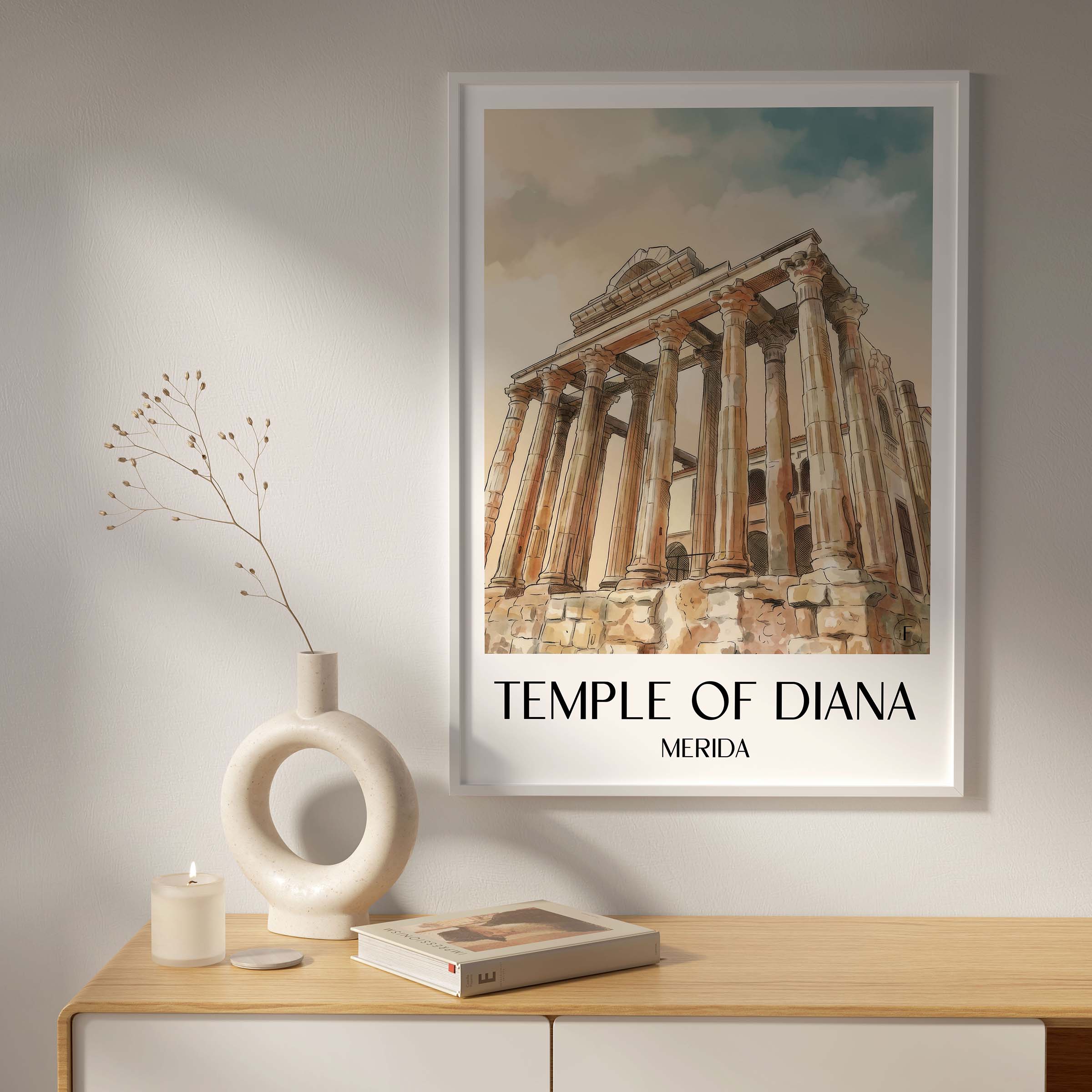 templo-de-diana-mérída-spanien-poster-aquarell