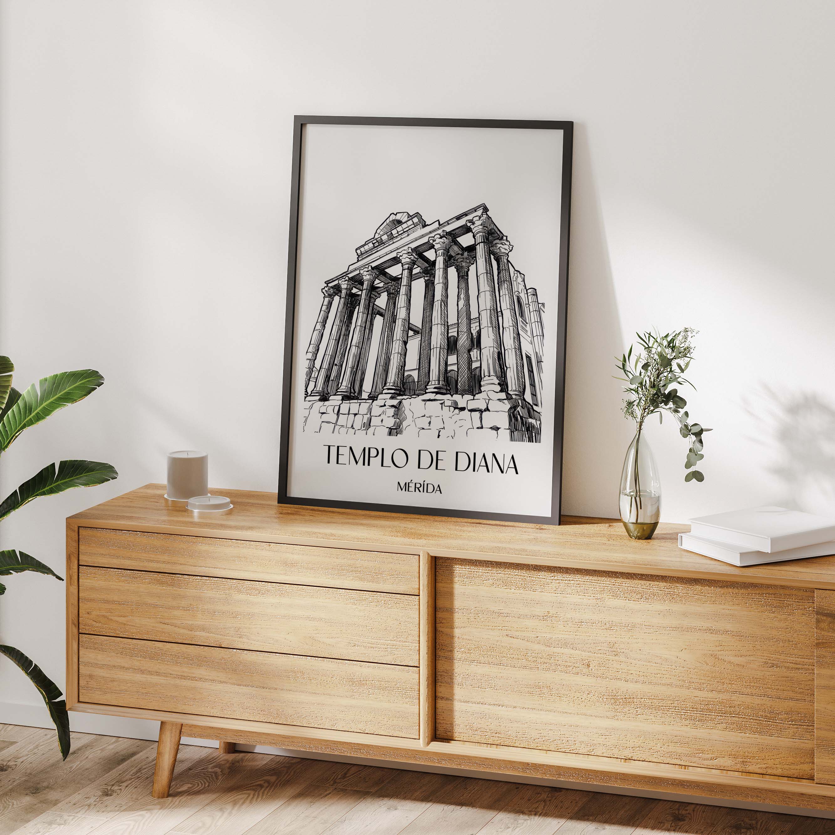 templo-de-diana-mérída-spanien-poster-skizze