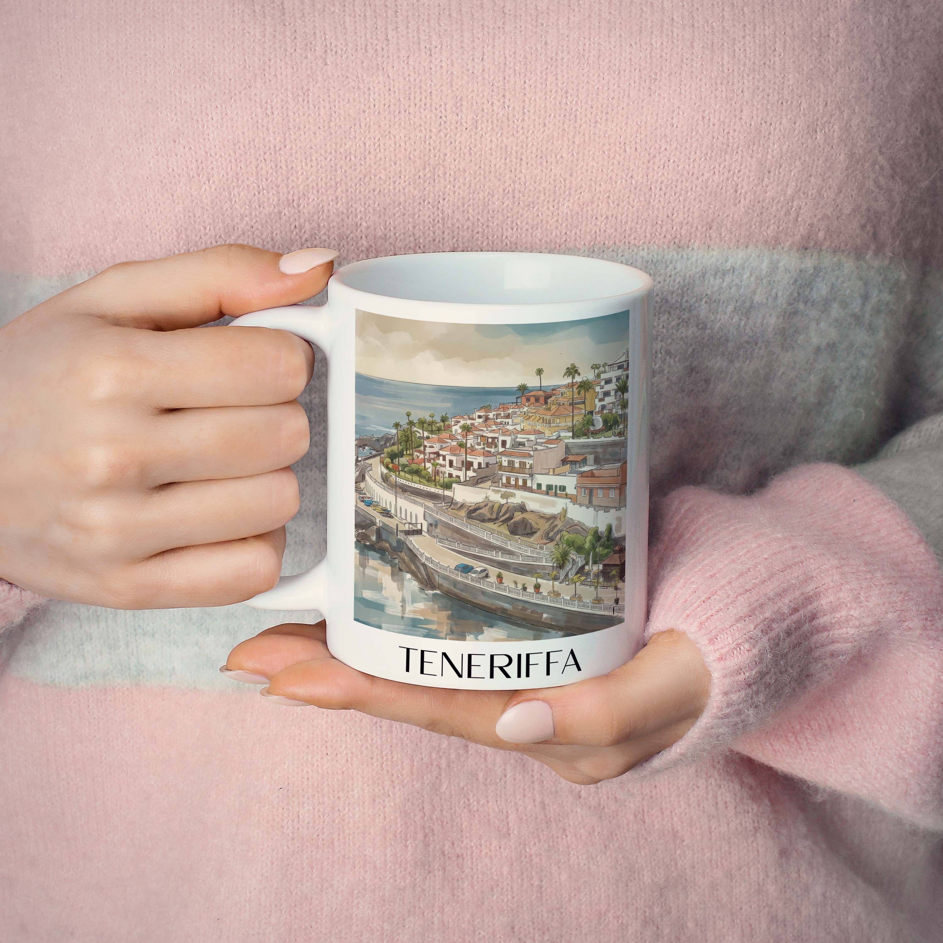 teneriffa-spanien-spanien-kaffeebecher-aquarell