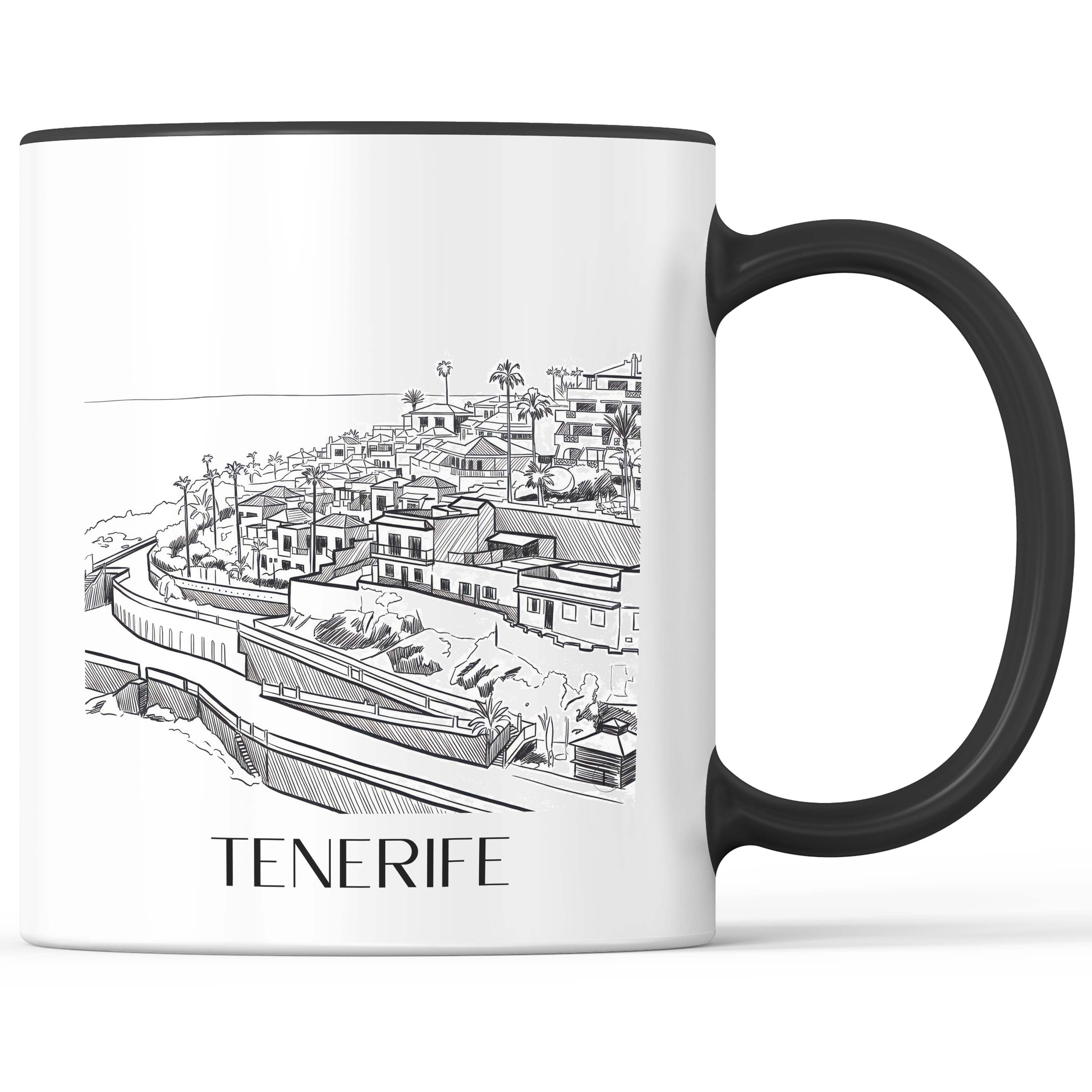 Teneriffa Kaffeebecher - Spanien - Spanien Becher - Kaffeetasse im Skizze Stil - favplace