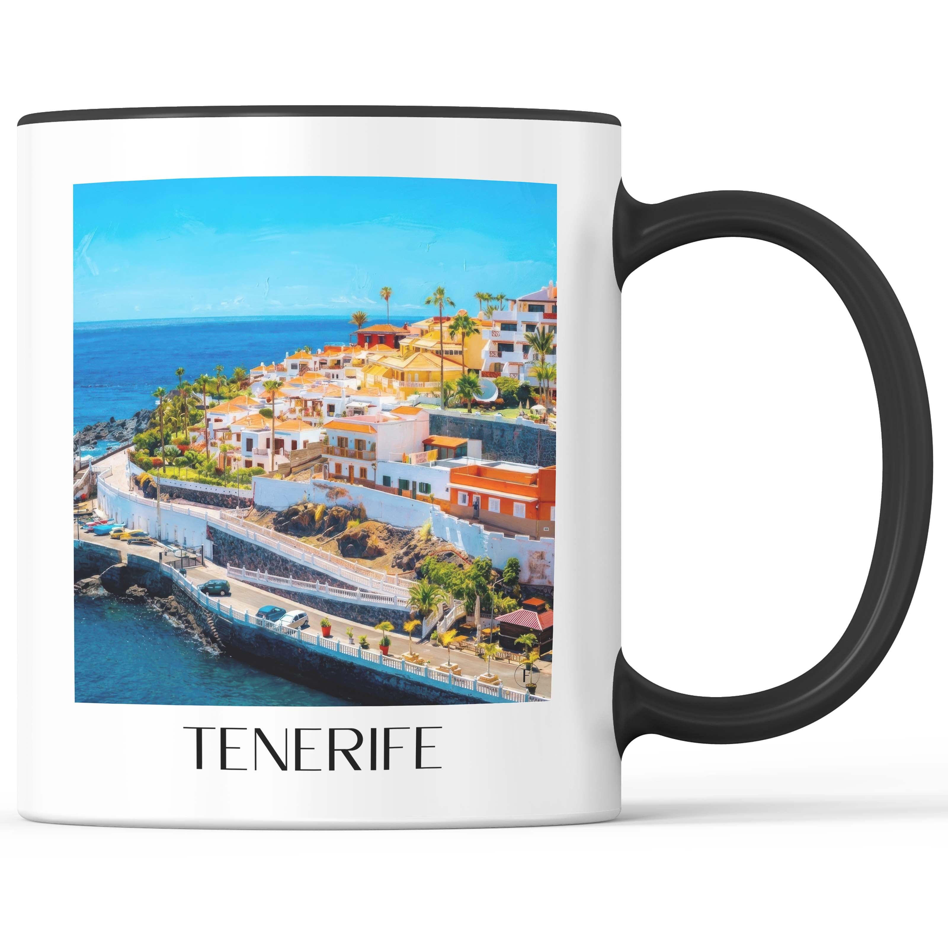 Teneriffa Kaffeebecher - Spanien - Spanien Becher - Kaffeetasse im Ölgemälde Stil - favplace