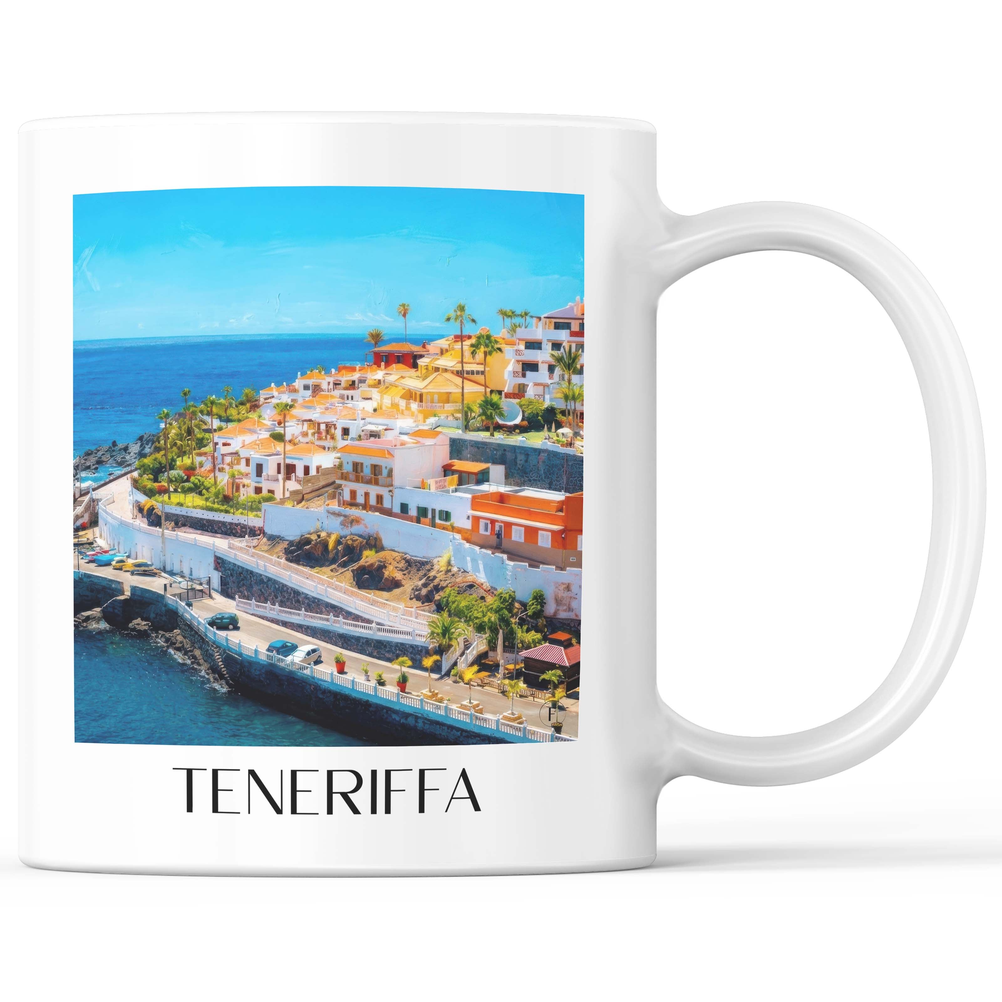 Teneriffa Kaffeebecher - Spanien - Spanien Becher - Kaffeetasse im Ölgemälde Stil - favplace