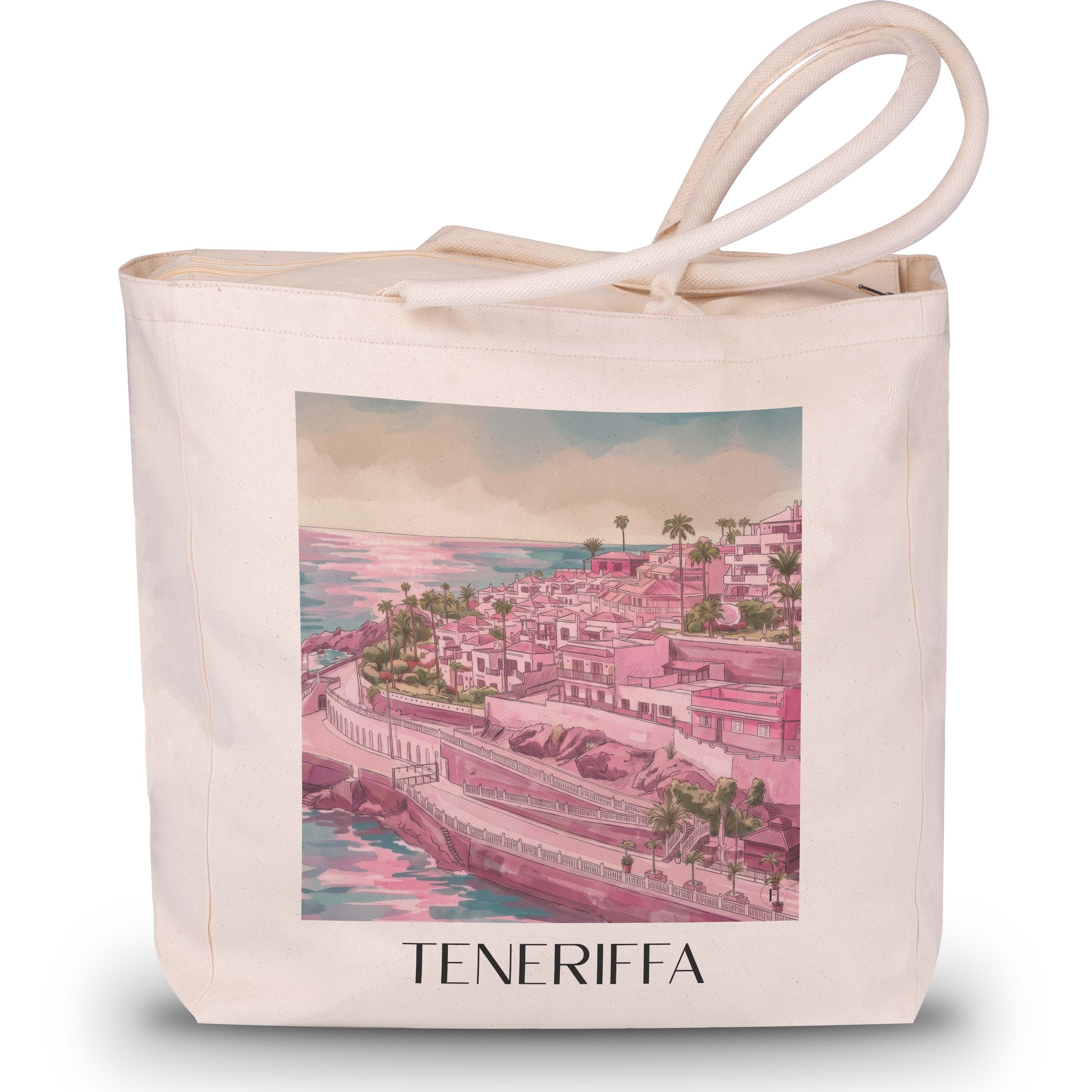 teneriffa-spanien-spanien-einkaufstasche-aquarell-pink-rosa