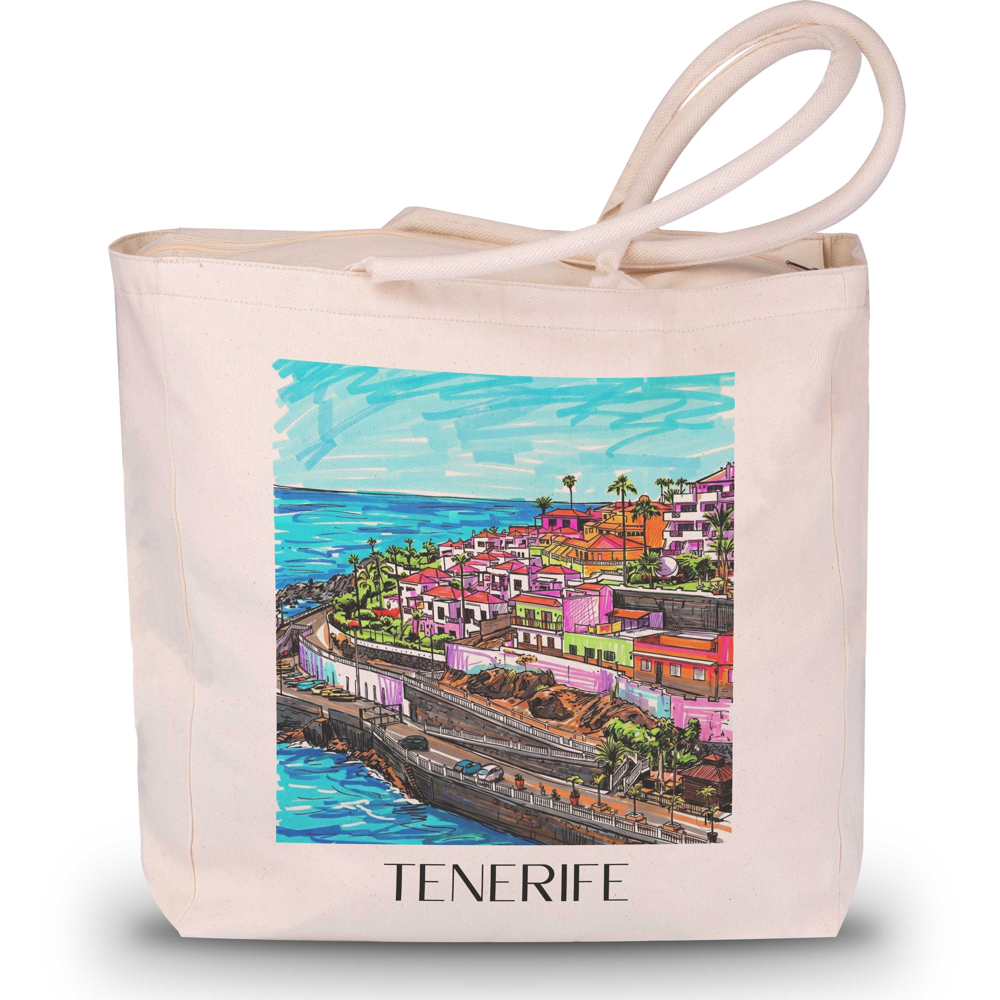 Teneriffa Shopping Tasche - Spanien - Spanien Tote Bag - Einkaufstasche im Tag Graffiti Stil - favplace
