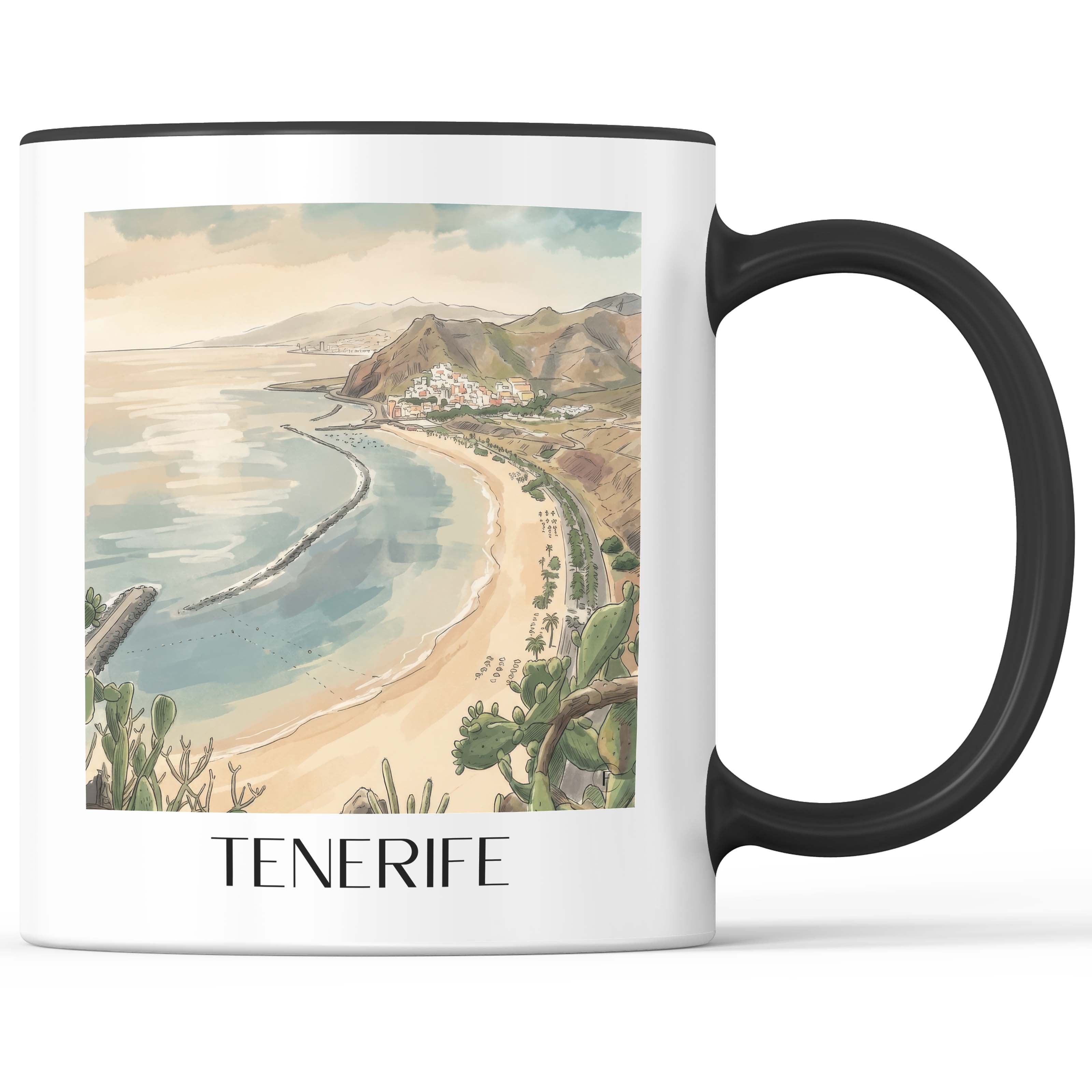 Teneriffa - Spanien Becher - Kaffeetasse im Aquarell Stil - favplace