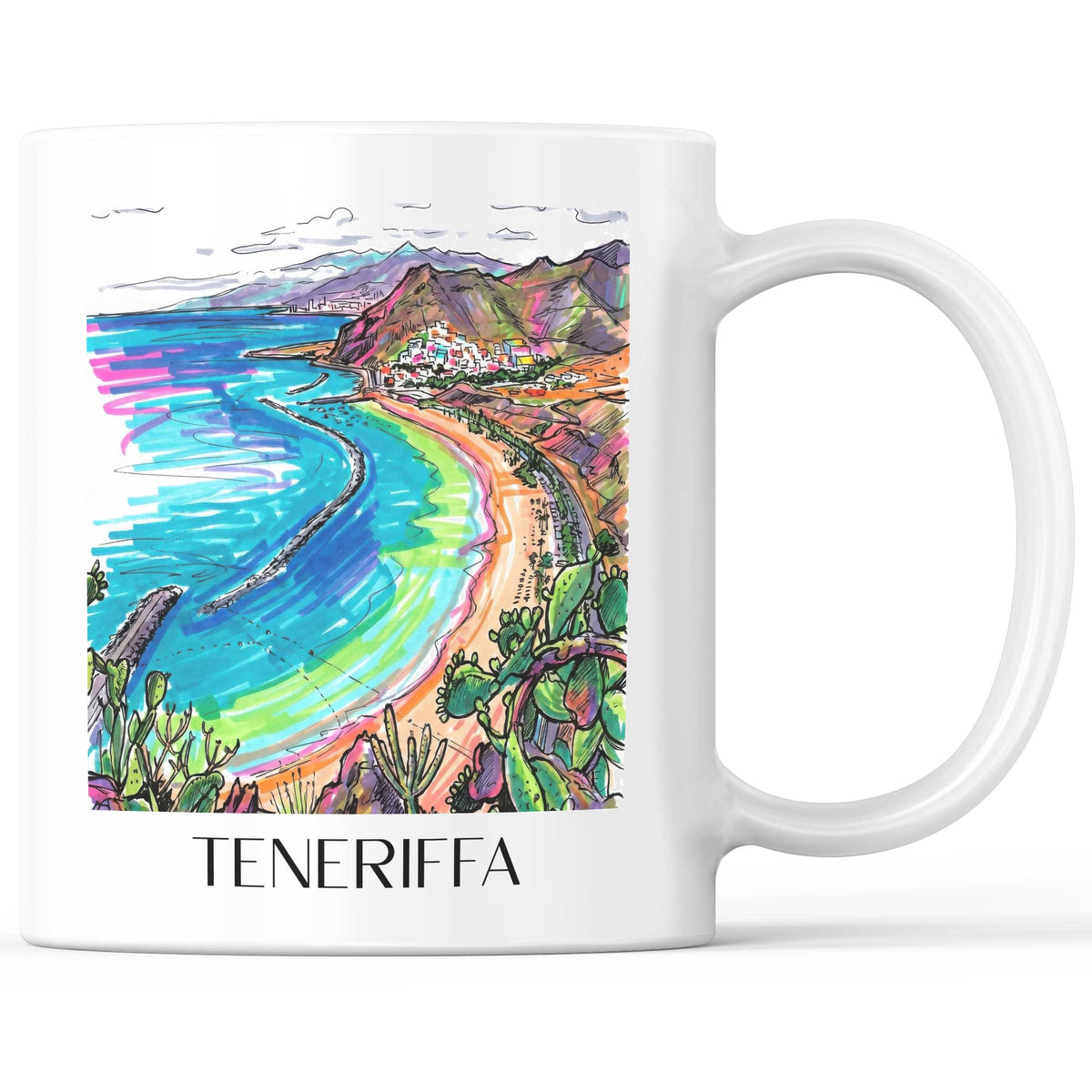 Teneriffa - Spanien Becher - Kaffeetasse im Tag Graffiti Stil - favplace