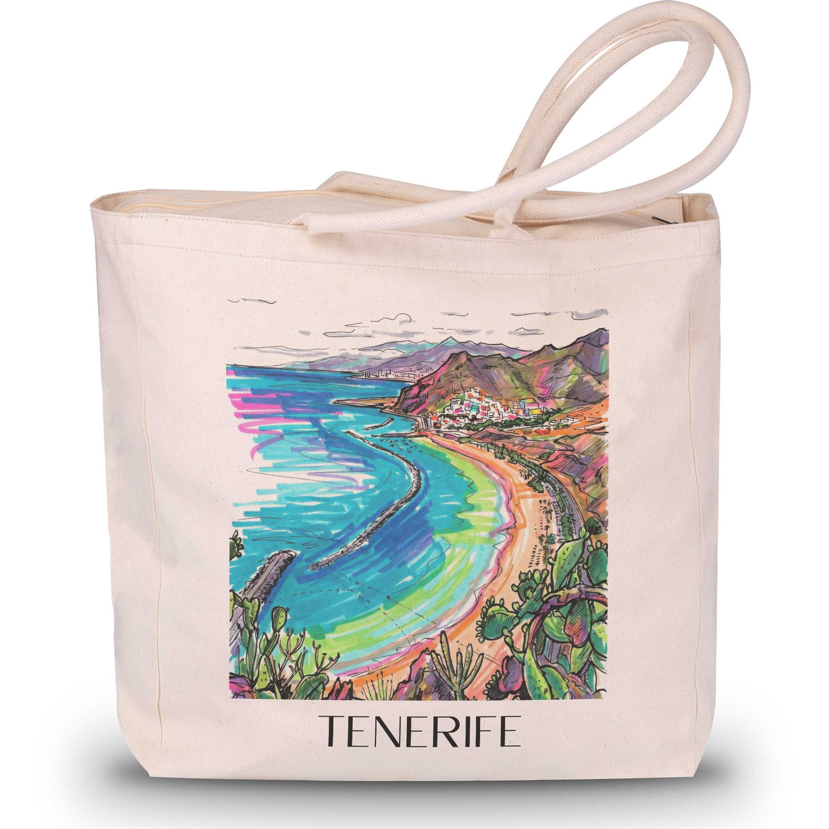 Teneriffa - Spanien Tote Bag - Einkaufstasche im Tag Graffiti Stil - favplace