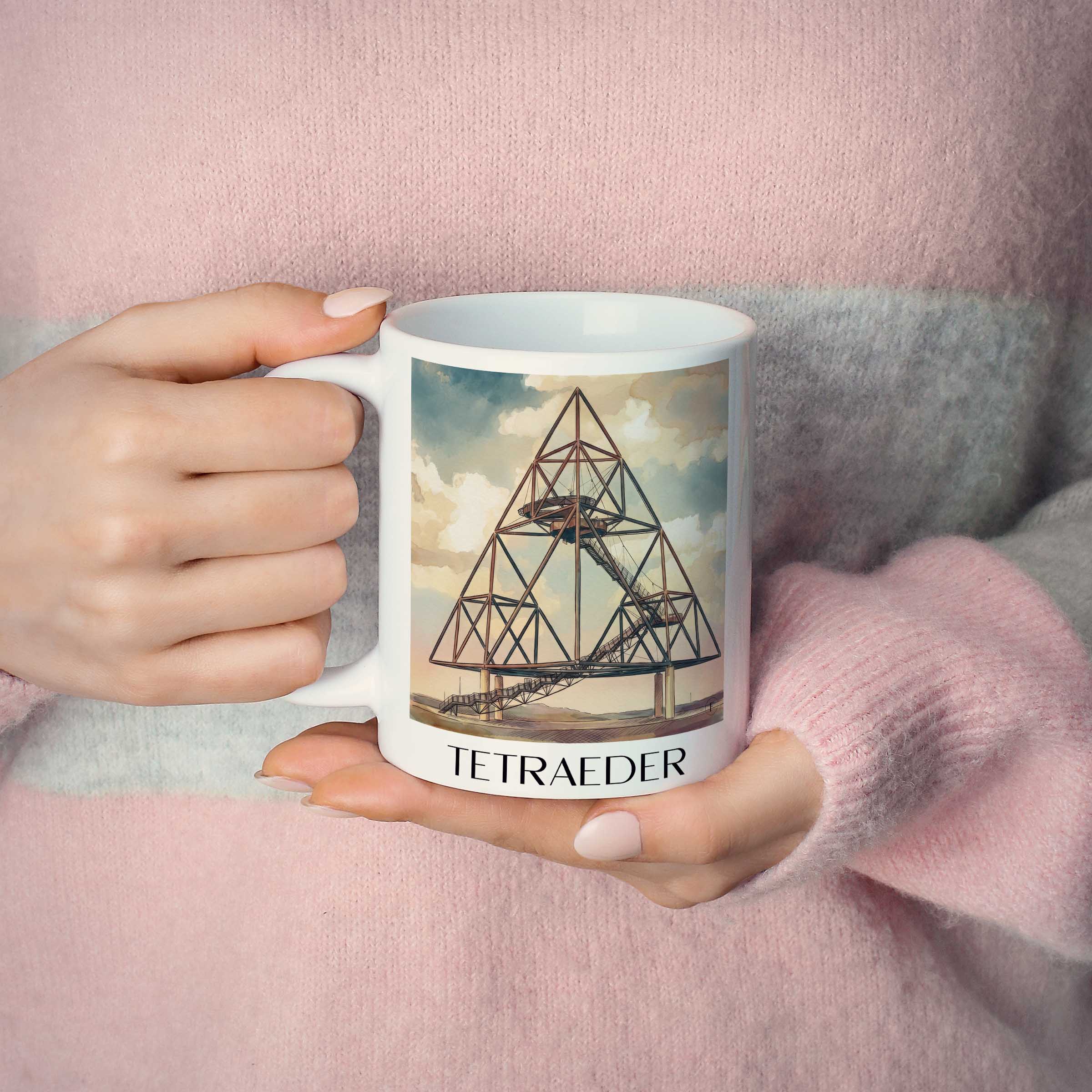 tetraeder-bottrop-deutschland-kaffeebecher-aquarell