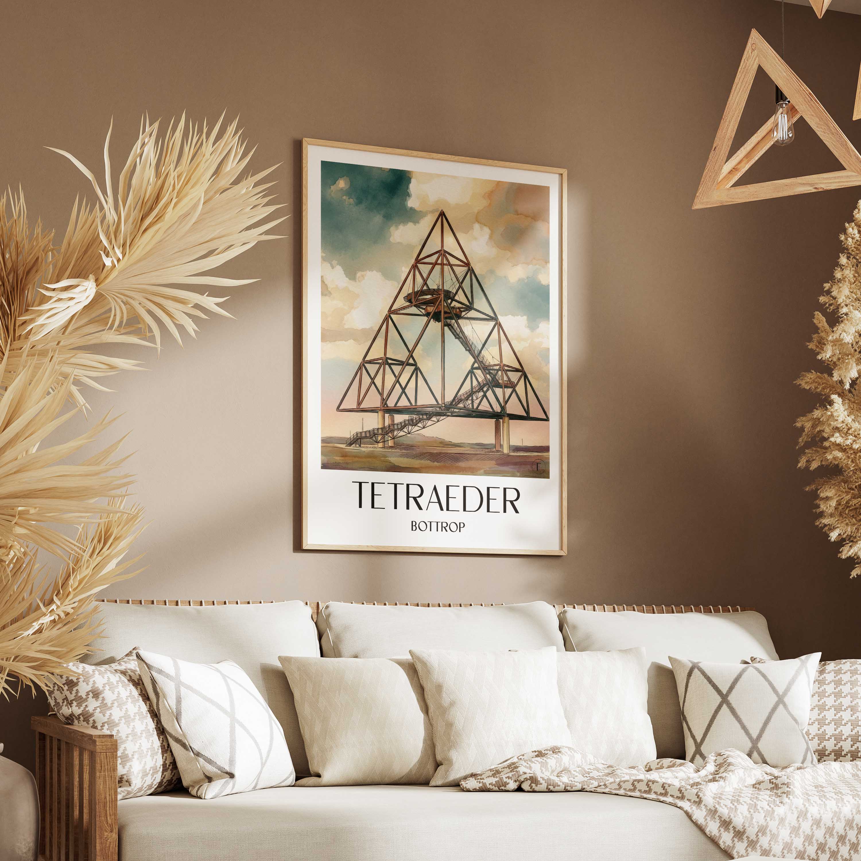 tetraeder-bottrop-deutschland-poster-aquarell