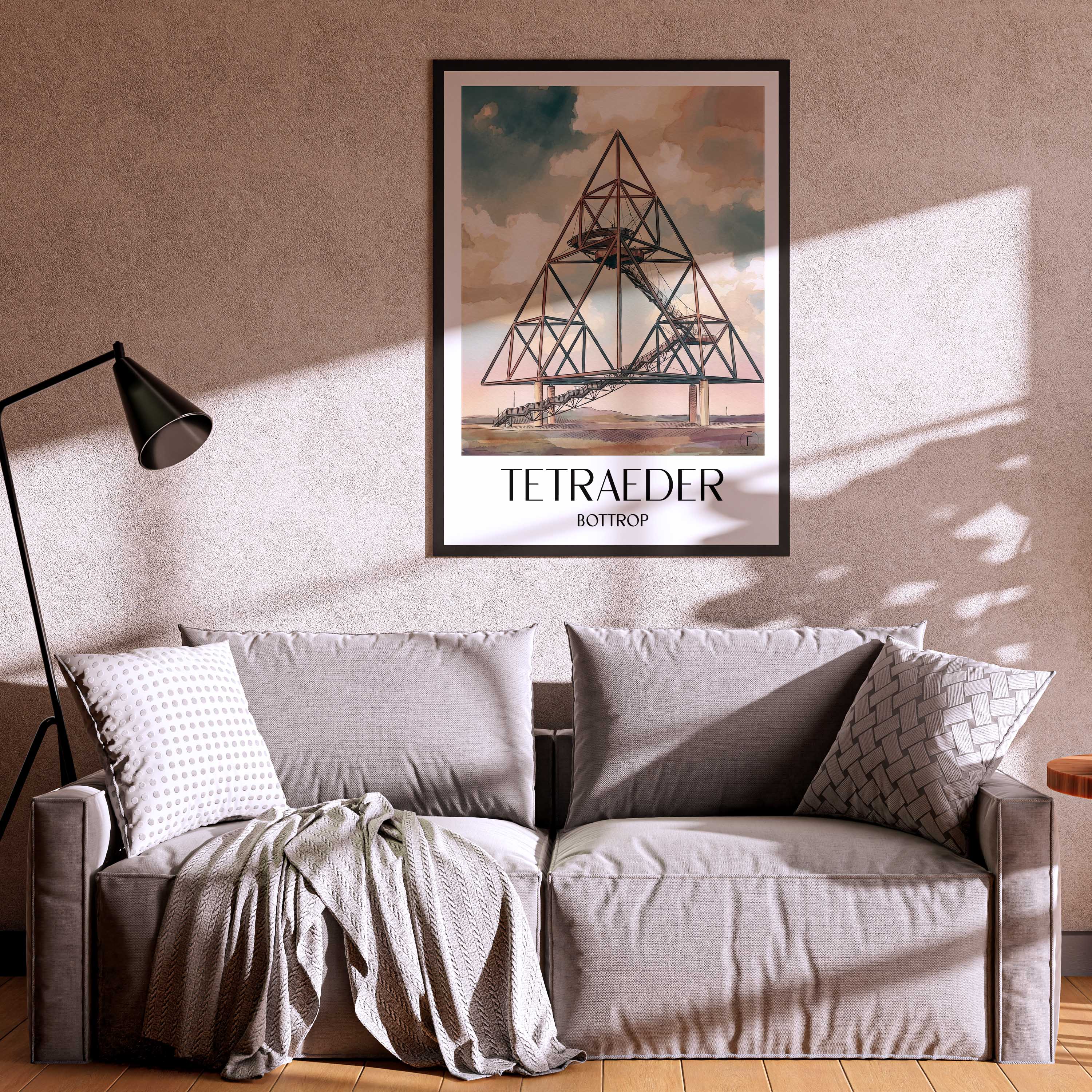 tetraeder-bottrop-deutschland-poster-aquarell