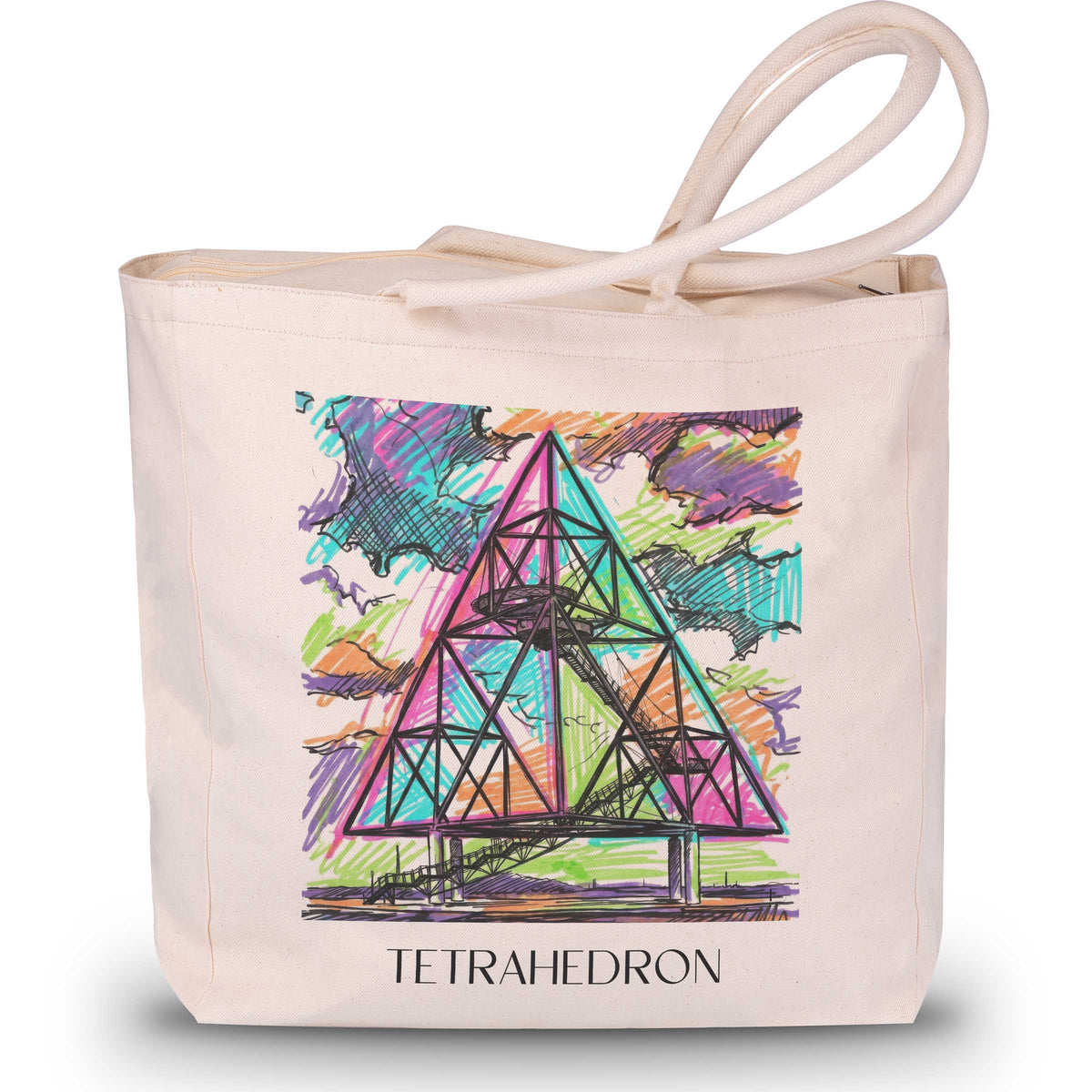 Tetraeder Shopping Tasche - Bottrop - Deutschland Tote Bag - Einkaufstasche im Tag Graffiti Stil - favplace