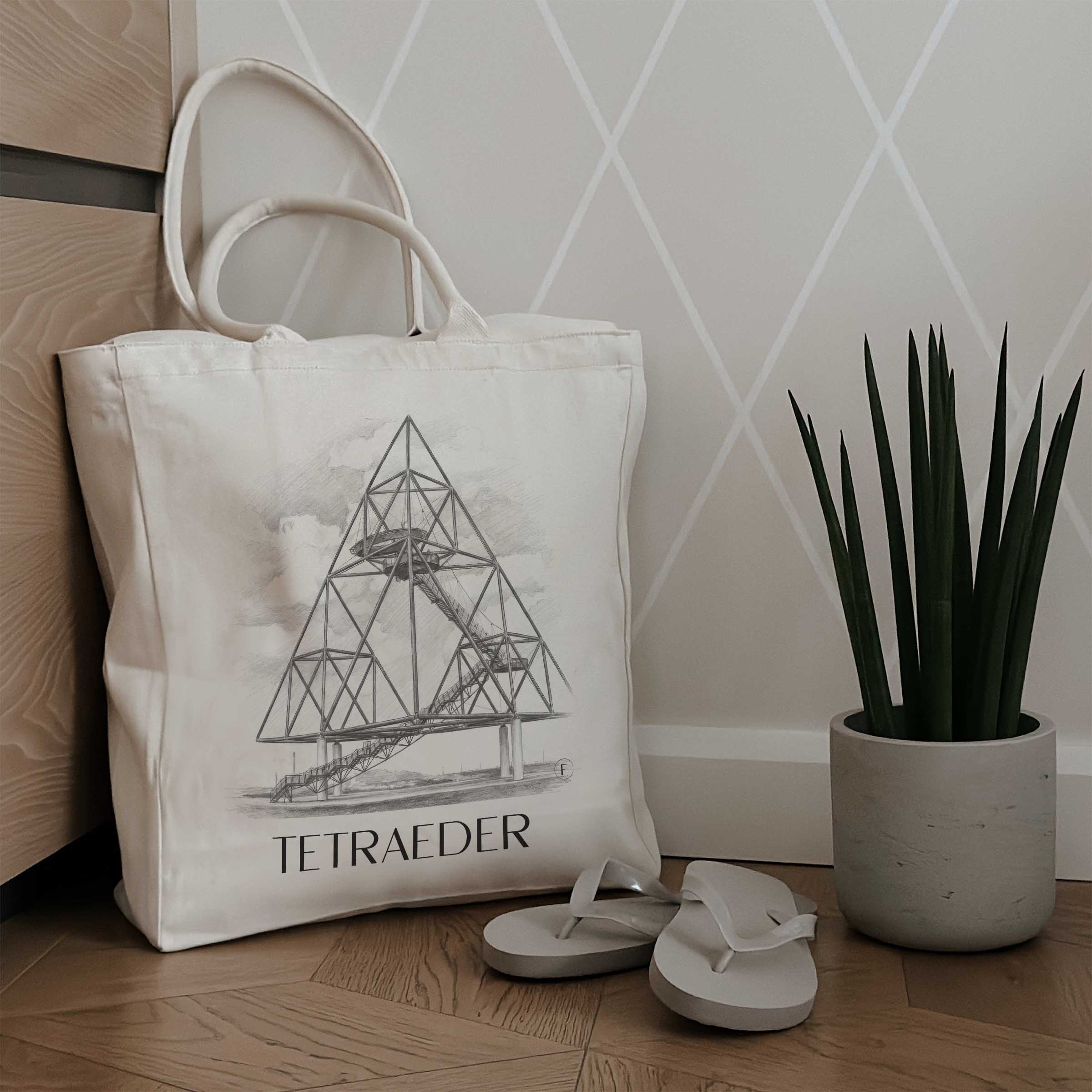 tetraeder-bottrop-deutschland-einkaufstasche-bleistift-zeichnung-drawing
