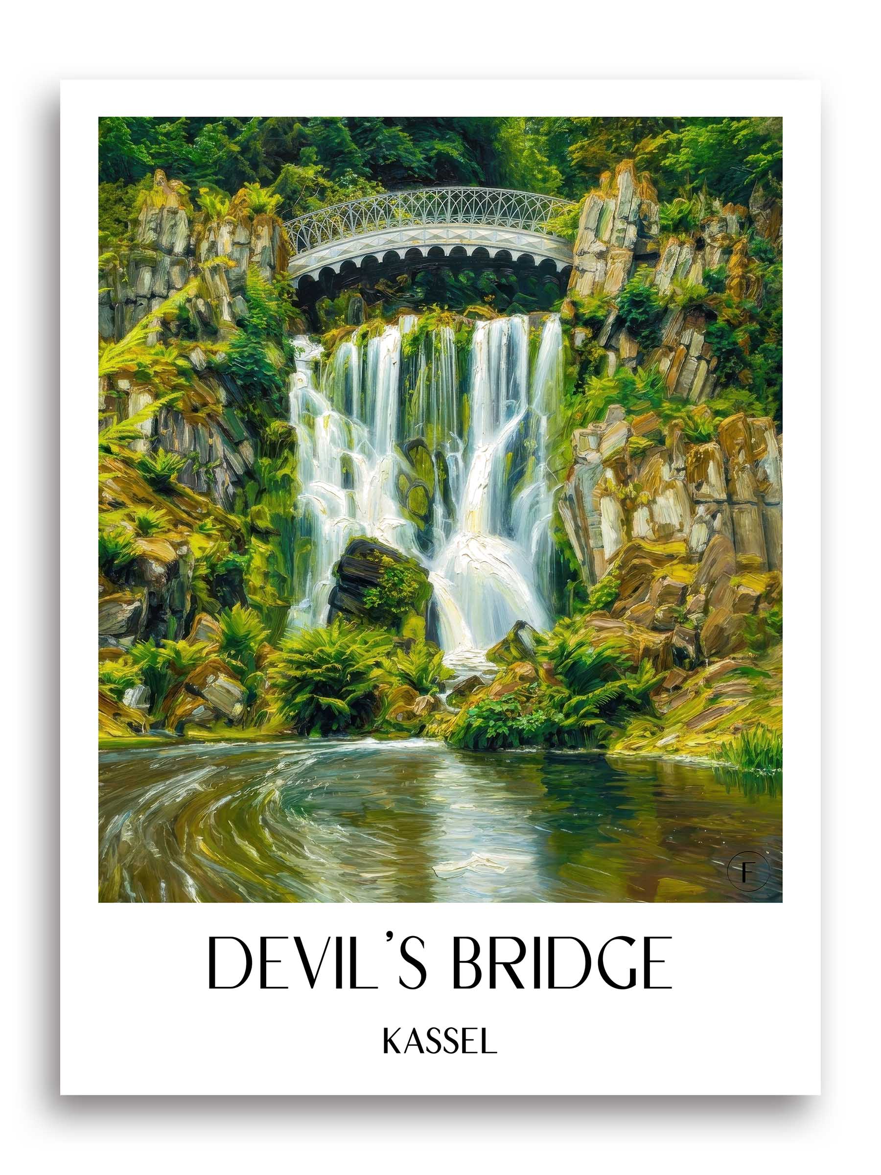 Teufelsbrücke Poster - Kassel - Deutschland Kunstdruck - Ölgemälde von A4 bis A1 - favplace