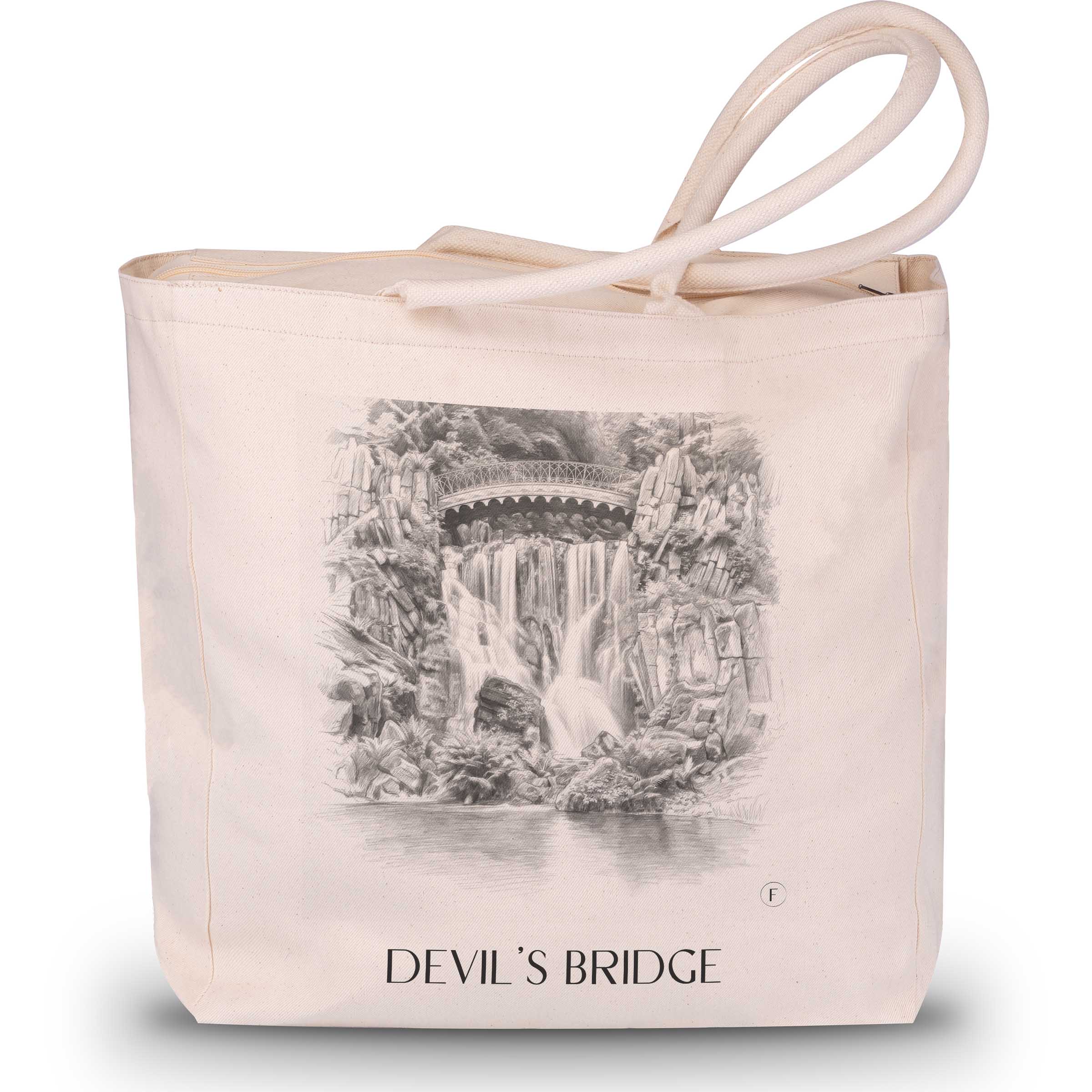 Teufelsbrücke Shopping Tasche - Kassel - Deutschland Tote Bag - Einkaufstasche im Zeichnung Stil