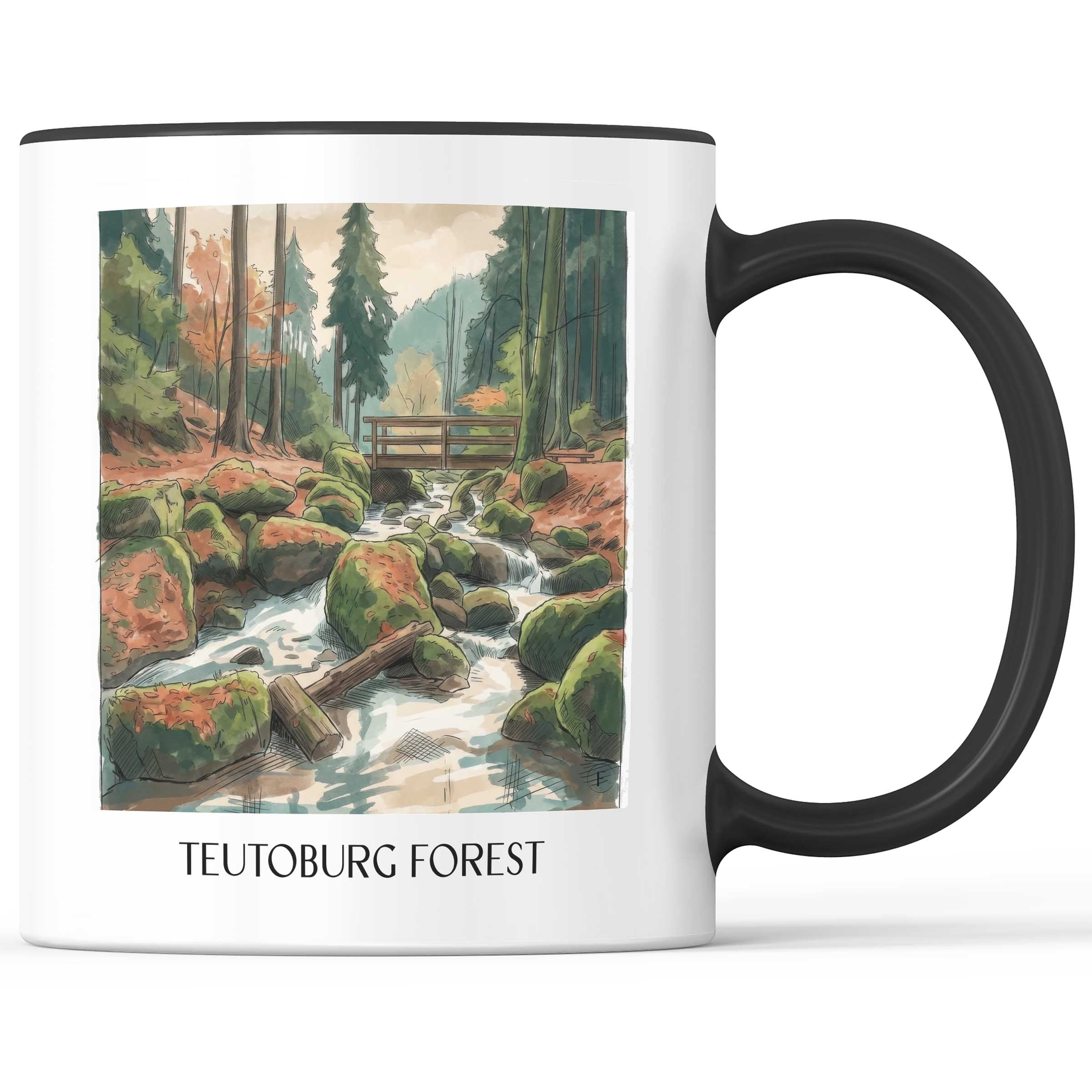 Teutoburger Wald Kaffeebecher - Ostwestfalen - Deutschland Becher - Kaffeetasse im Aquarell Stil - favplace