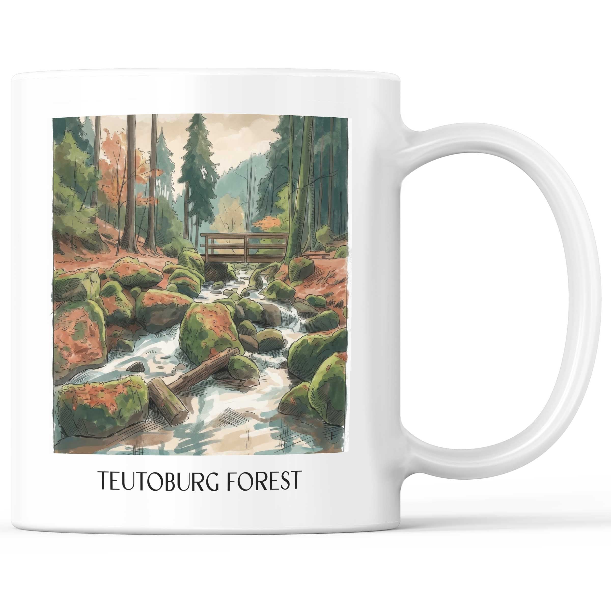 Teutoburger Wald Kaffeebecher - Ostwestfalen - Deutschland Becher - Kaffeetasse im Aquarell Stil - favplace