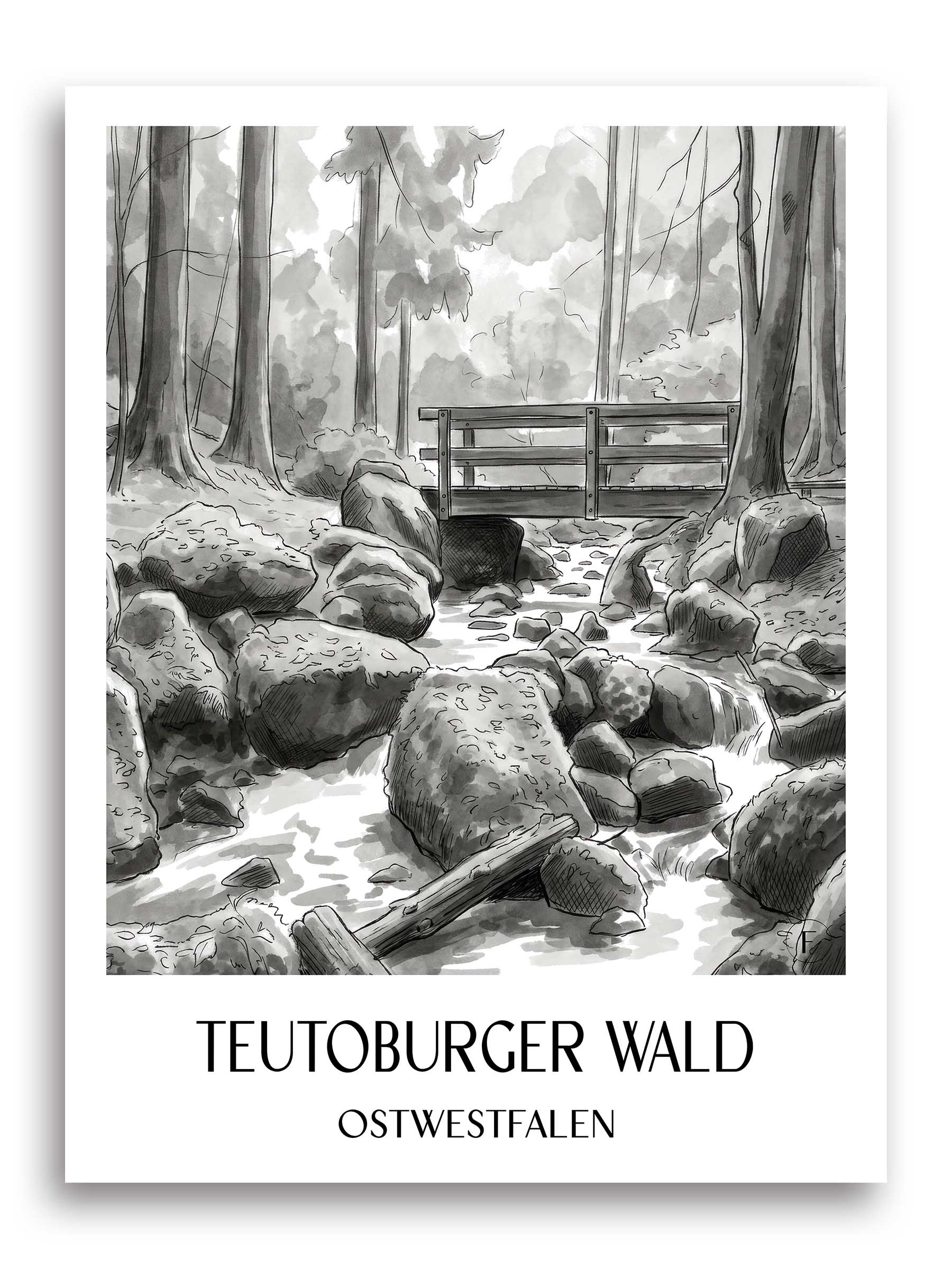 teutoburger-wald-ostwestfalen-deutschland-poster-aquarell-schwarz-weiss