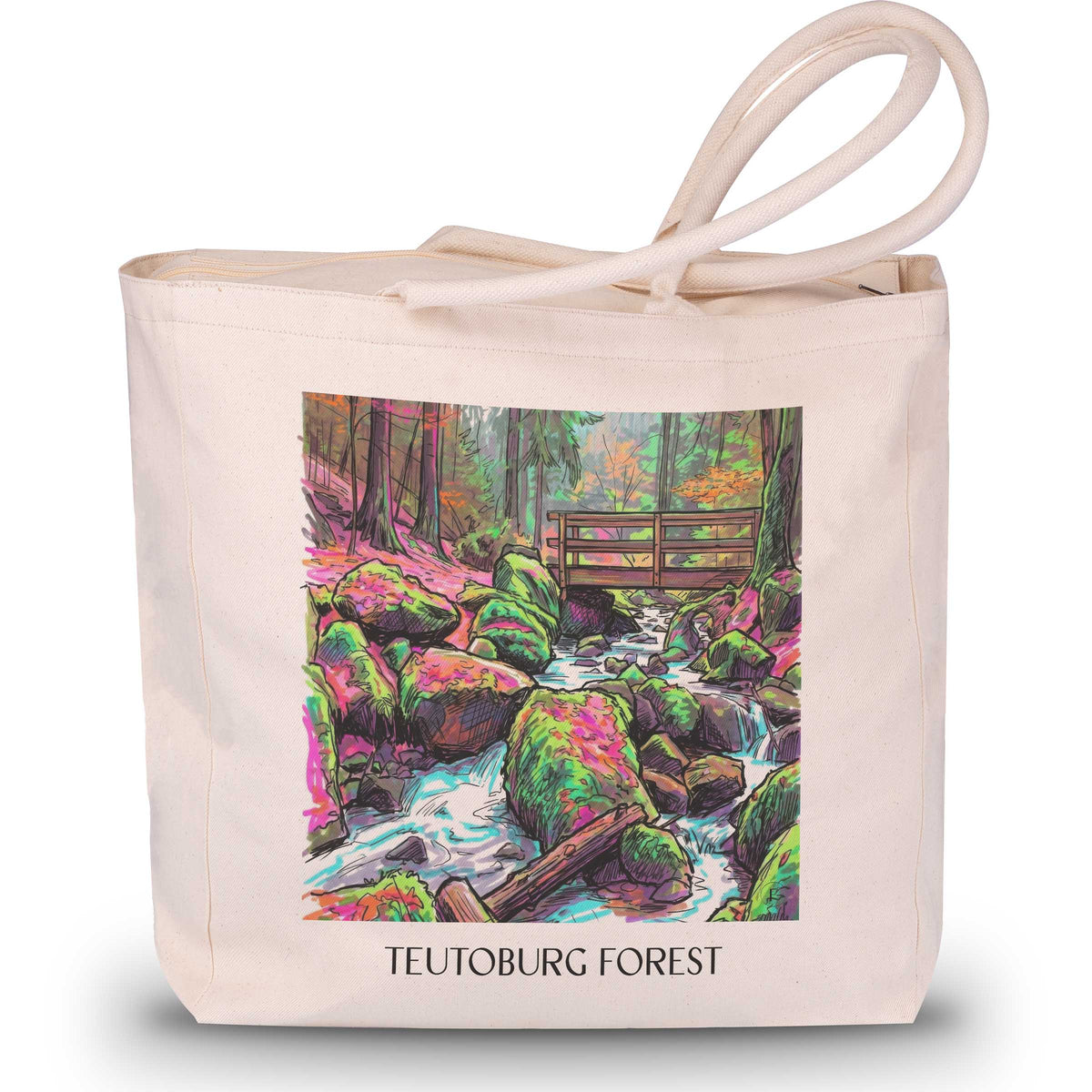 Teutoburger Wald Shopping Tasche - Ostwestfalen - Deutschland Tote Bag - Einkaufstasche im Tag Graffiti Stil - favplace