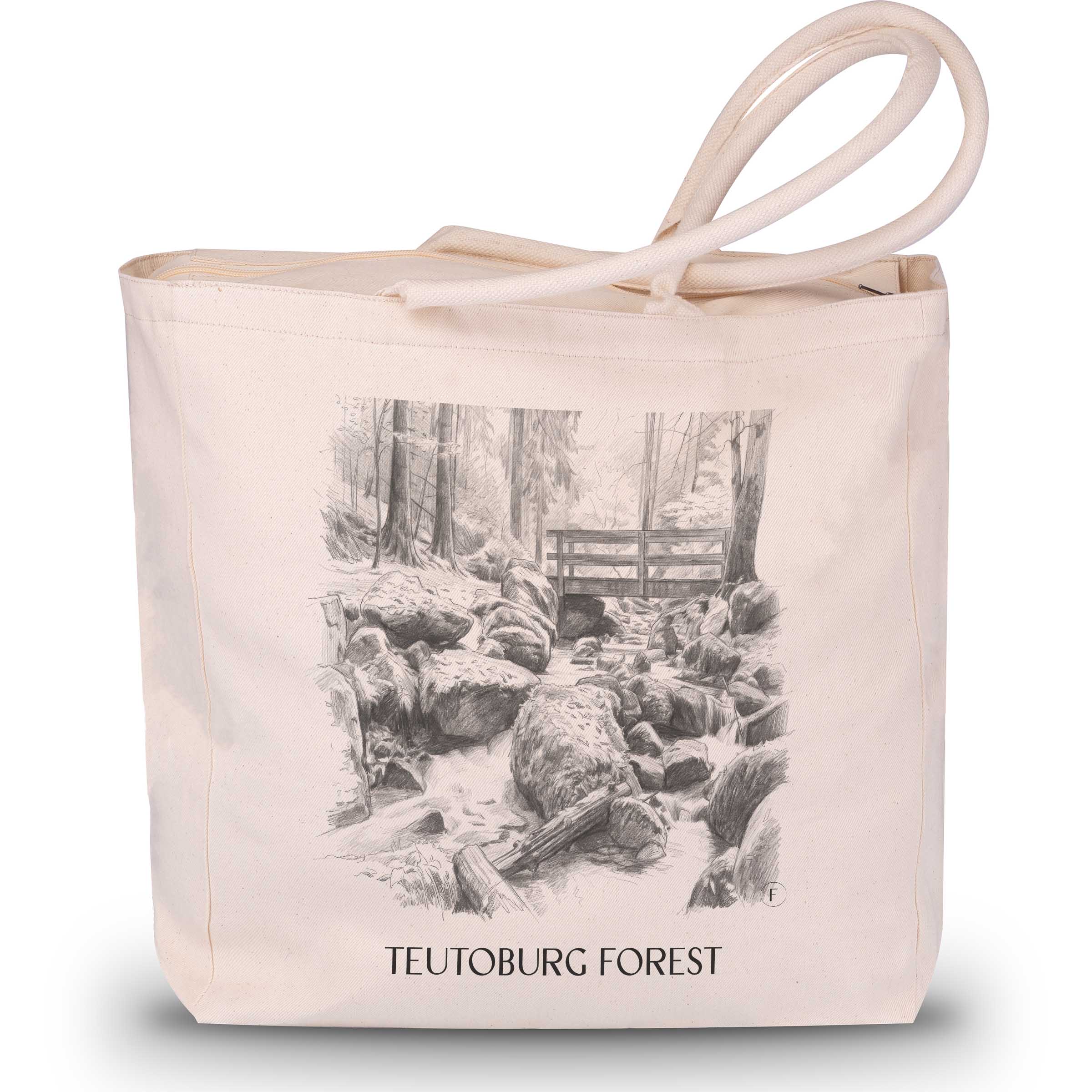 Teutoburger Wald Shopping Tasche - Ostwestfalen - Deutschland Tote Bag - Einkaufstasche im Zeichnung Stil