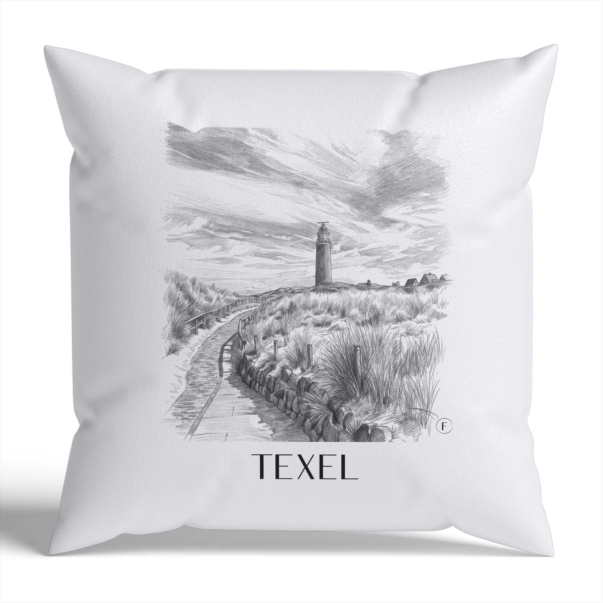 Texel Kissenhülle - Zierkissen Bezug - Niederlande - Niederlande Kissen bzw. Kissenbezug im Zeichnung Stil - favplace