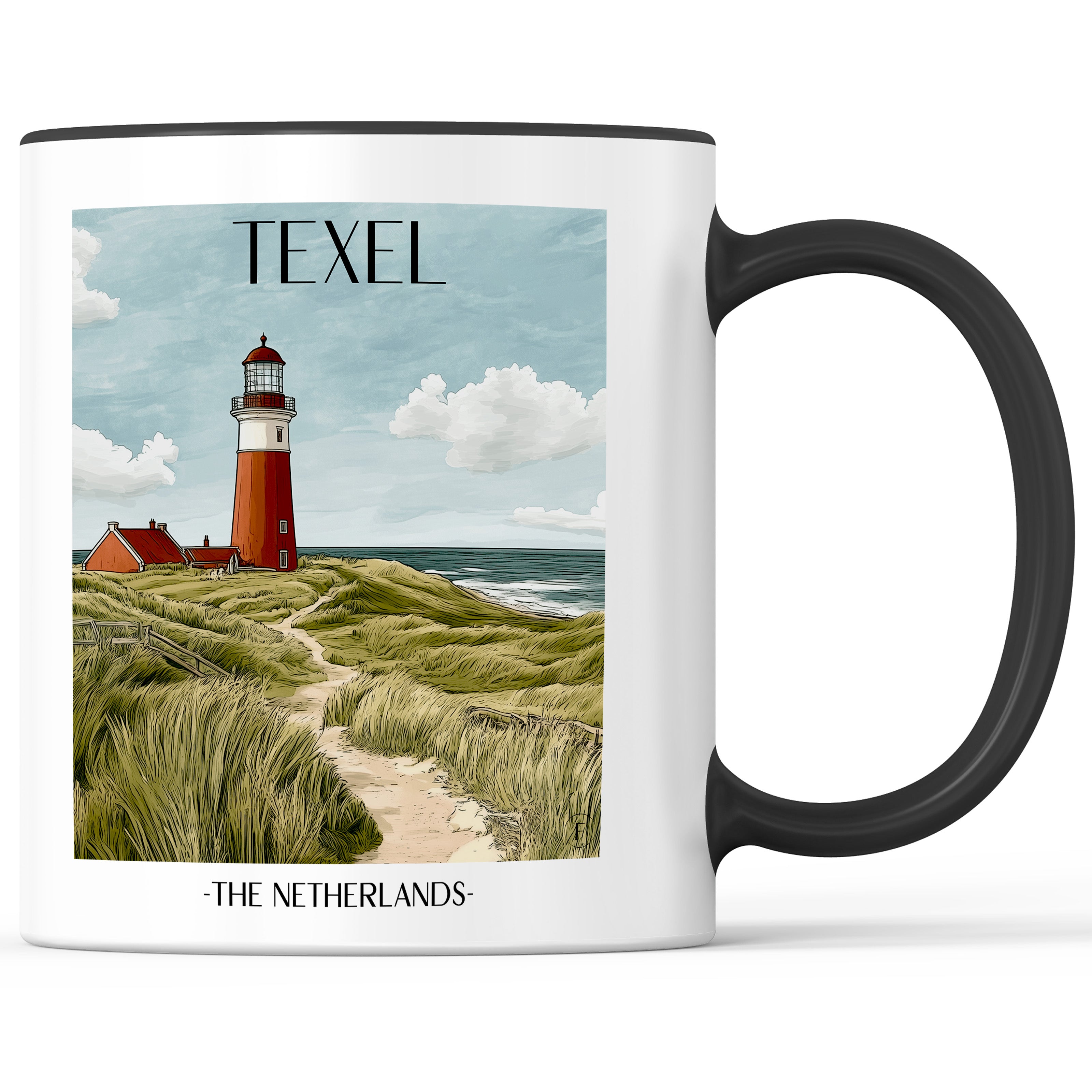 Texel - Niederlande Becher - Kaffeetasse im Aquarell Stil - favplace